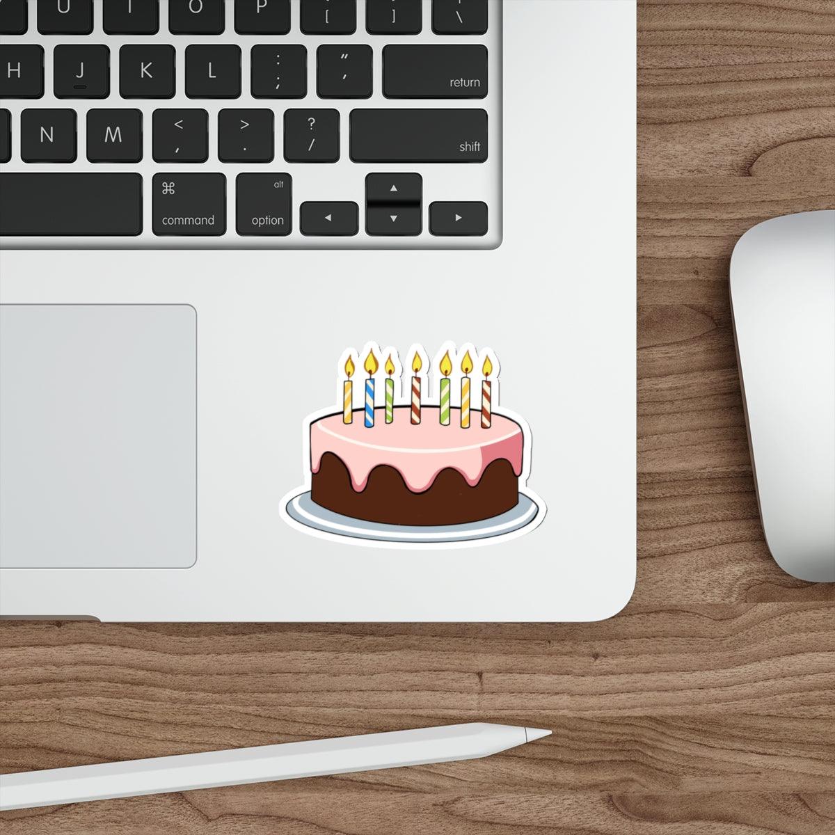 Birthday Cake Sticker – Cute Handmade Waterproof Decal | Buy Online from The Home Crafters