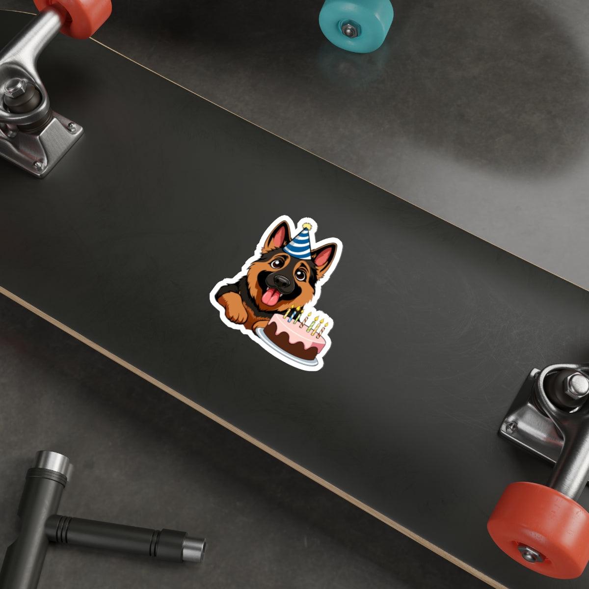 German Shepherd Party Sticker – Fun Dog Birthday Decal | Buy Online from The Home Crafters