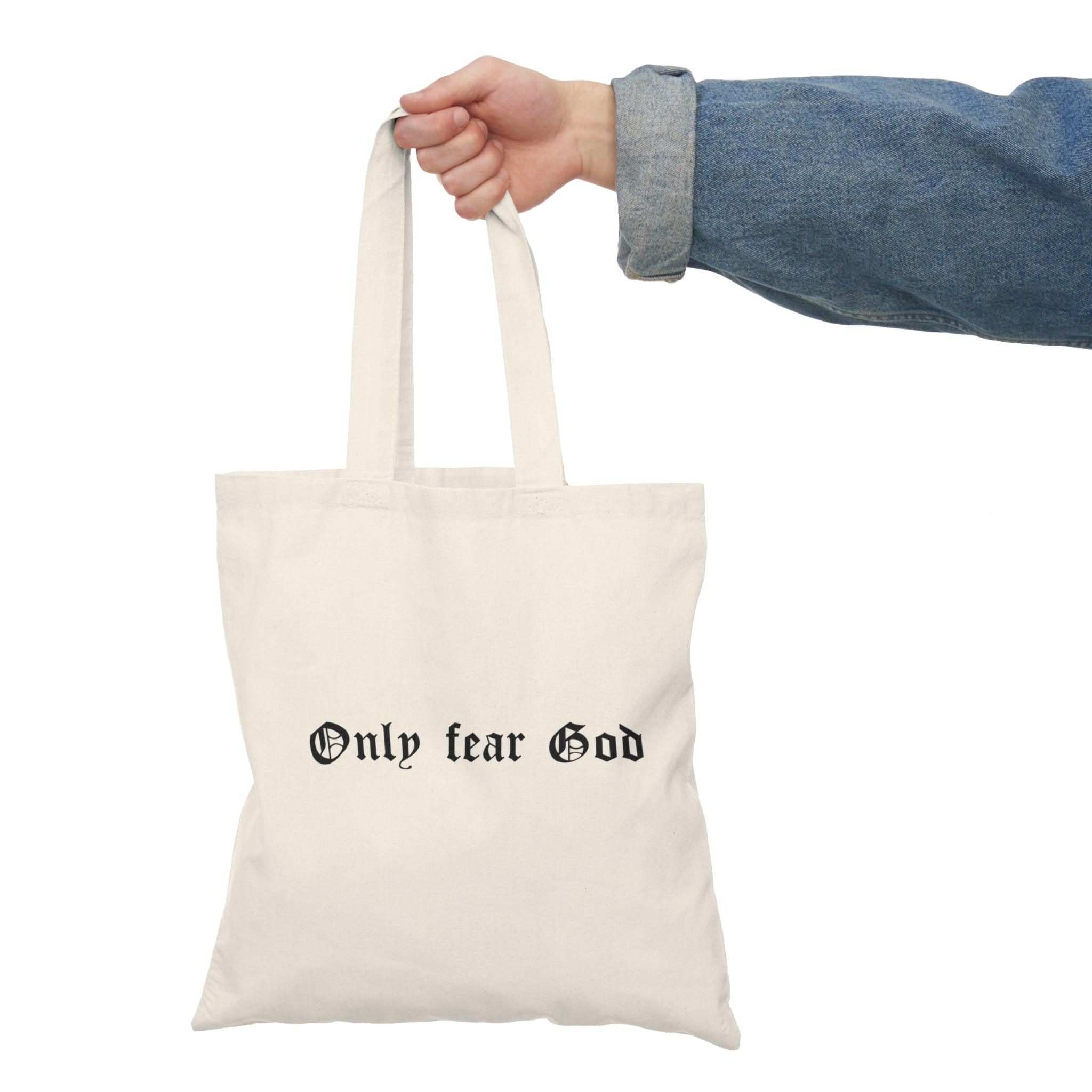 Only Fear God Tote Bag | Faith - Based Bold Statement Bag | Buy Online from The Home Crafters