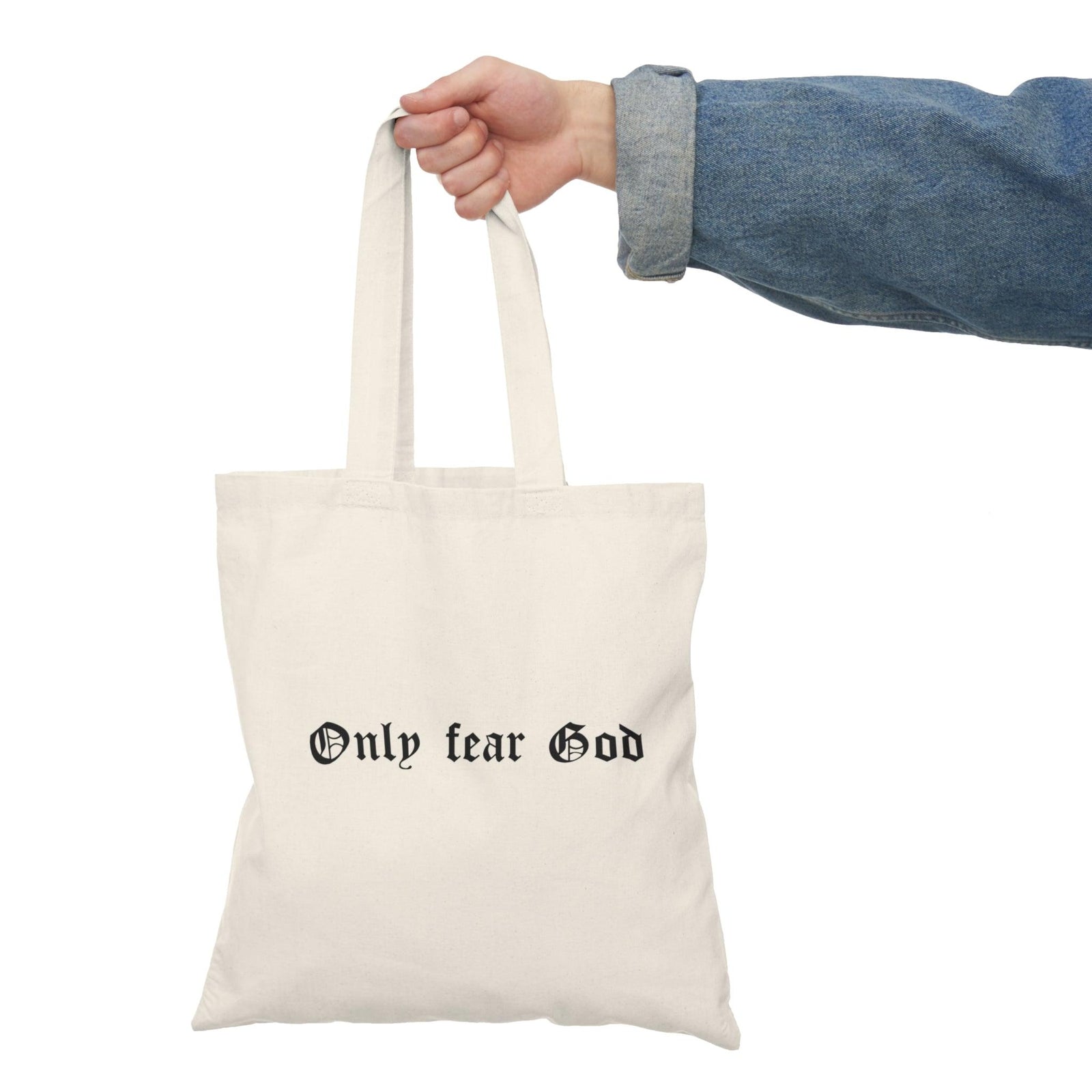 Only Fear God Tote Bag | Faith - Based Bold Statement Bag | Buy Online from The Home Crafters