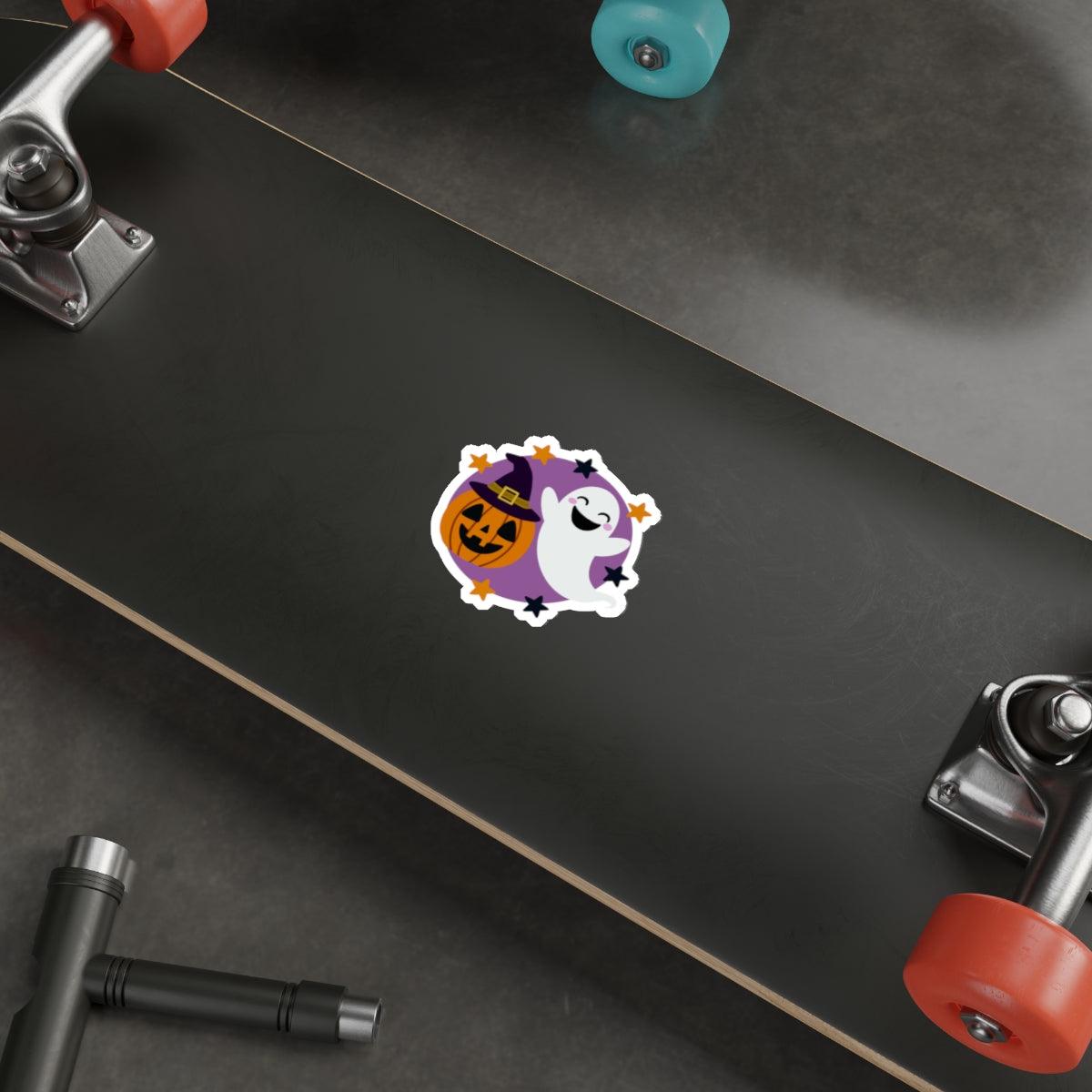 Halloween Ghost & Pumpkin Waterproof Sticker | Buy Online from The Home Crafters