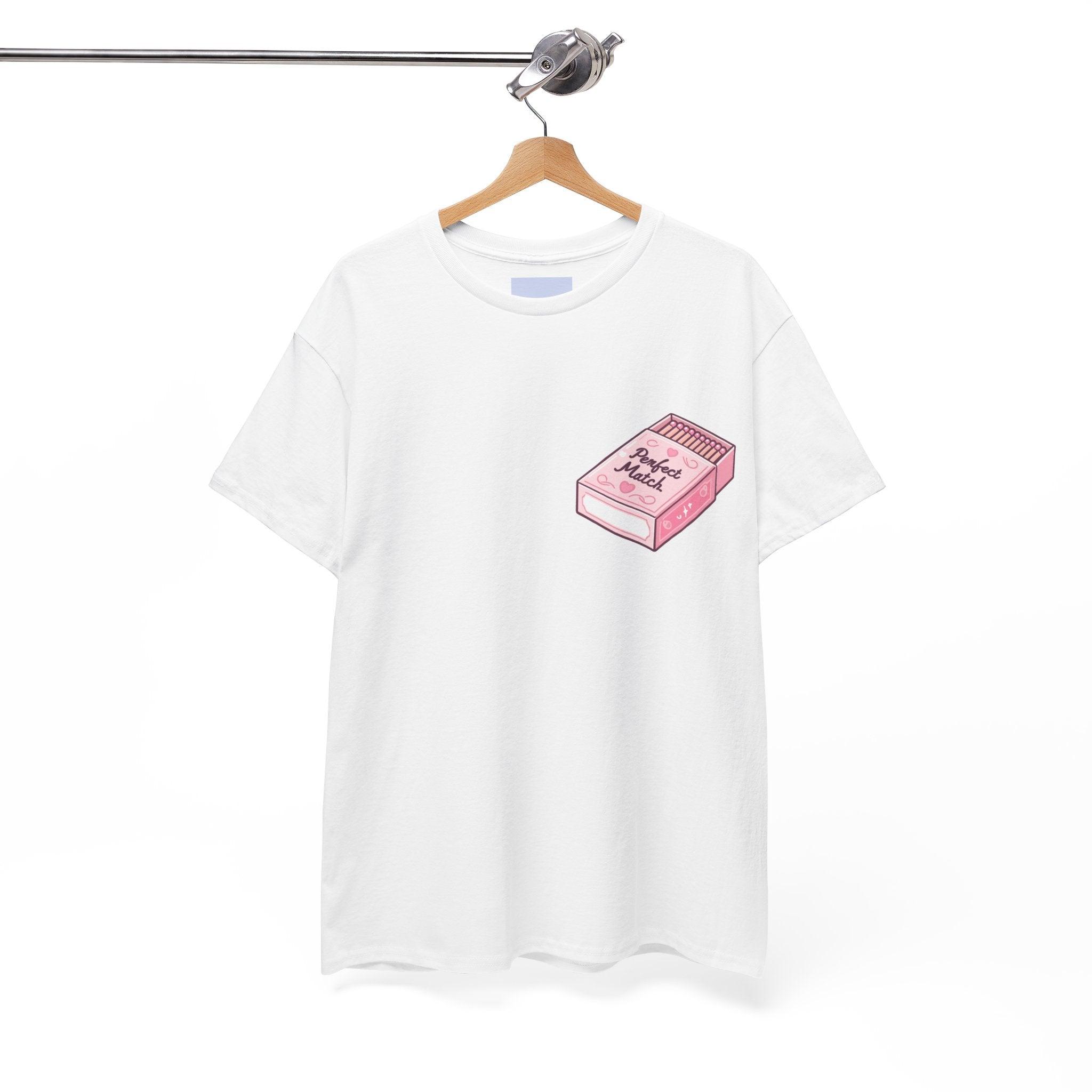 Perfect Match T-Shirt | Cute Pink Matchbox Love Design | Buy Online from The Home Crafters