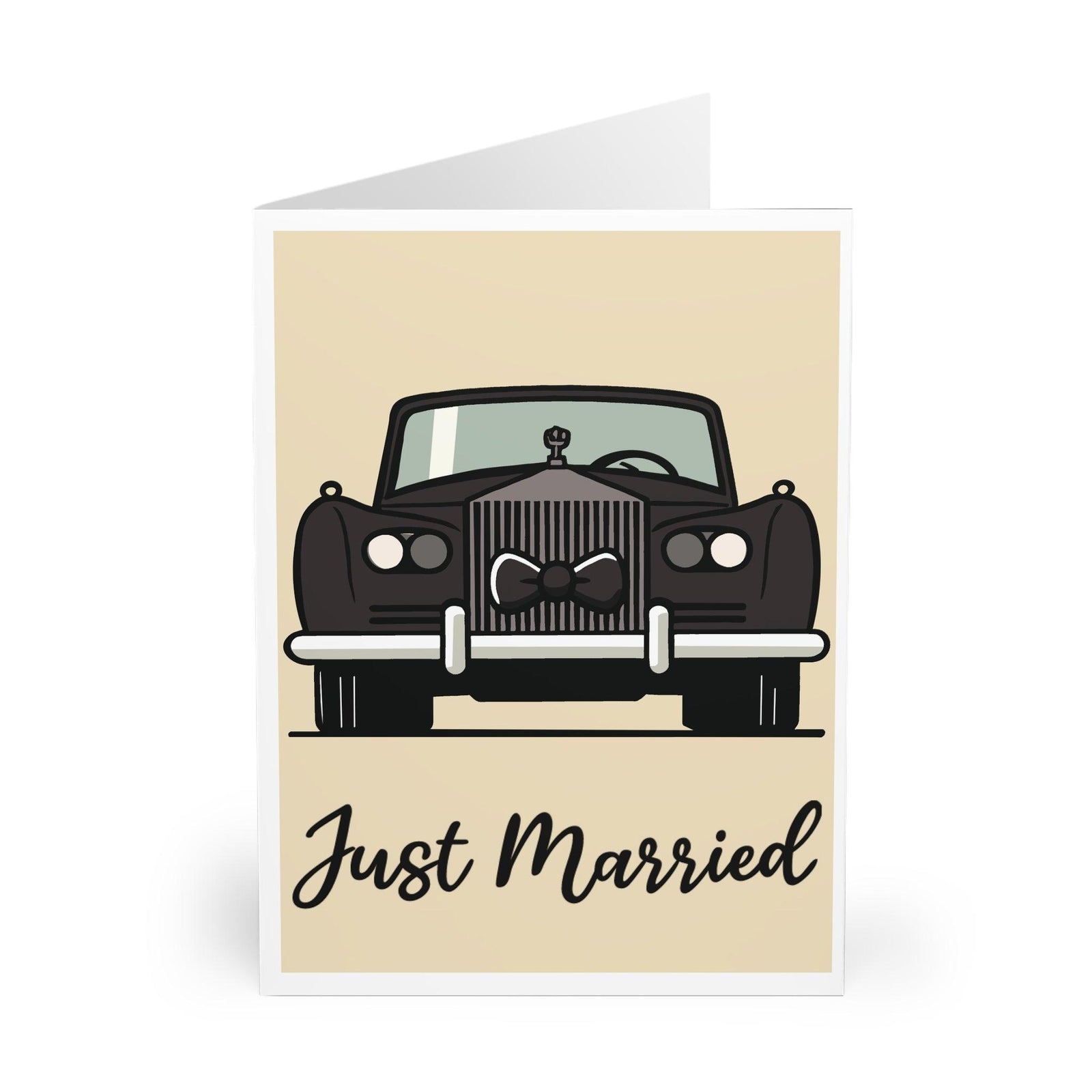 Just Married Wedding Card – Rolls Royce & Bow Tie Design | Buy Online from The Home Crafters