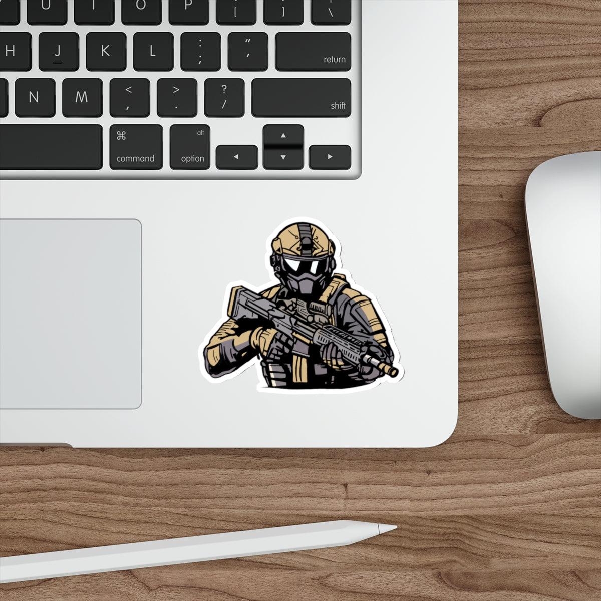 Masked Soldier Waterproof Vinyl Sticker | Buy Online from The Home Crafters