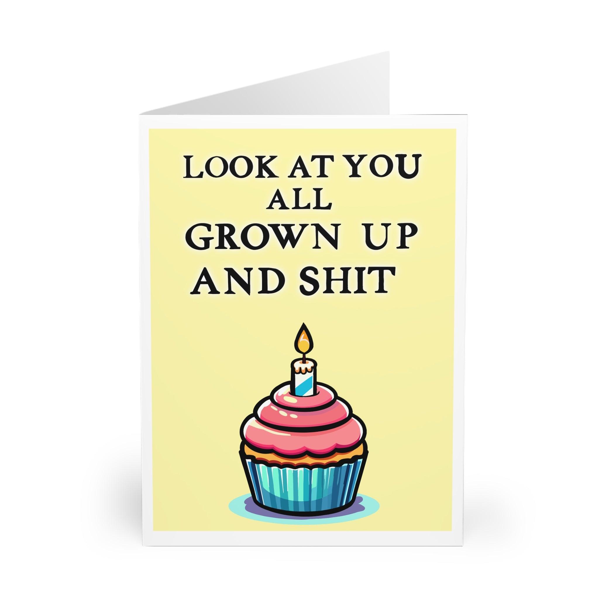 Funny Birthday Card | Grown Up and Shit | Buy Online from The Home Crafters