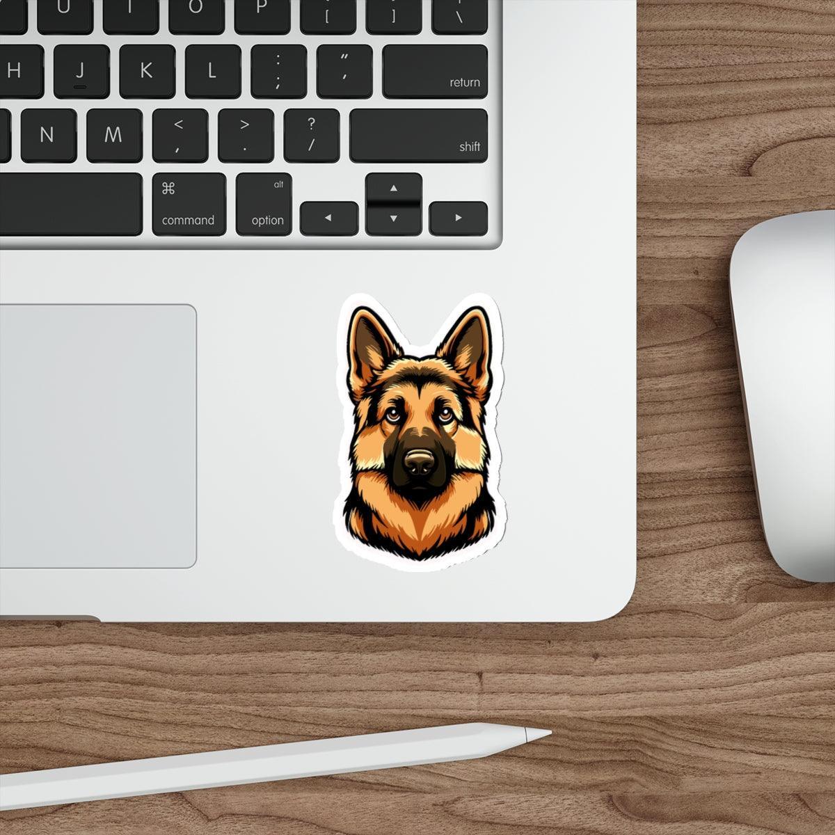 Cartoon German Shepherd Sticker – Loyal Dog Vinyl Decal | Buy Online from The Home Crafters