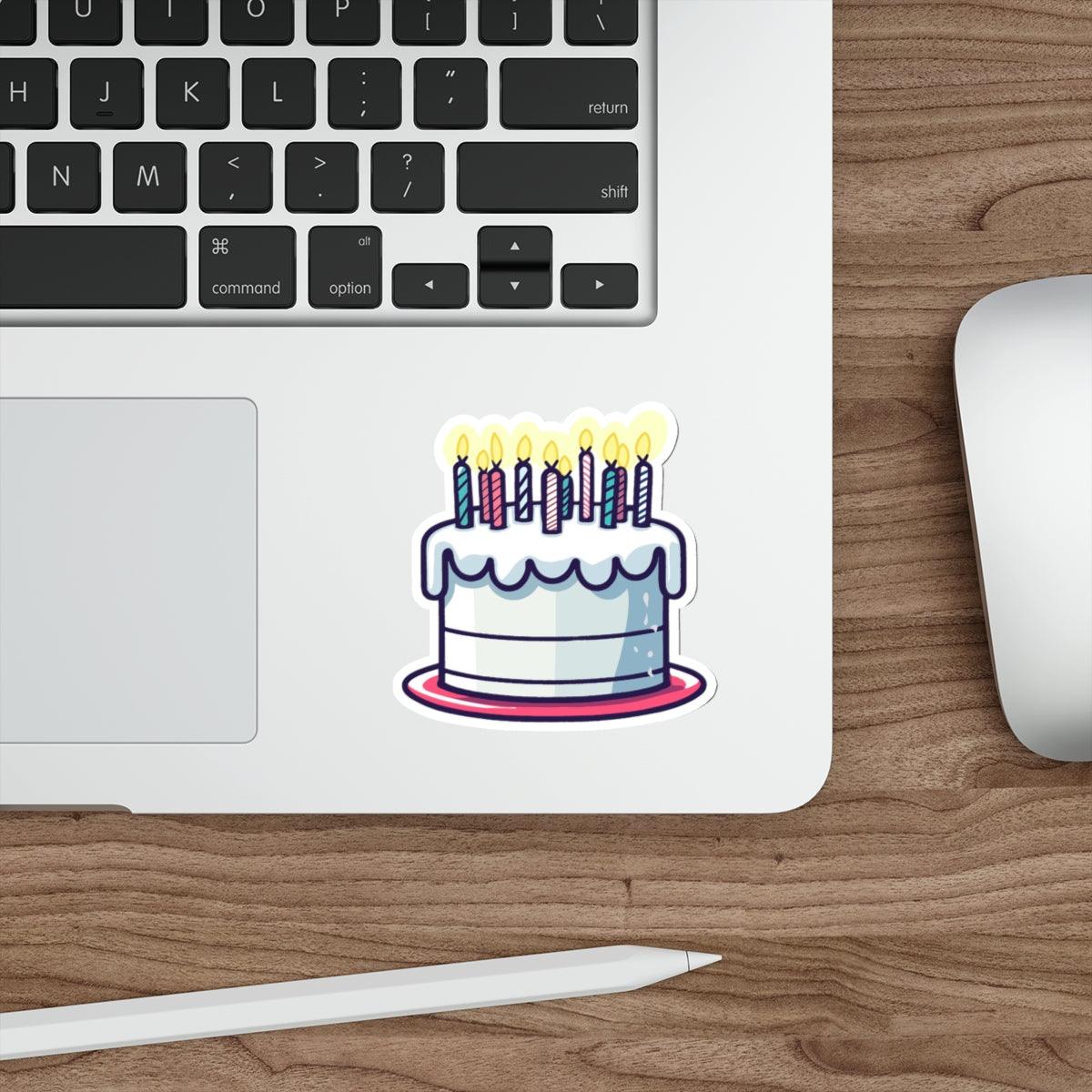 Birthday Cake Sticker – Fun Candle Cake Vinyl Decal | Buy Online from The Home Crafters
