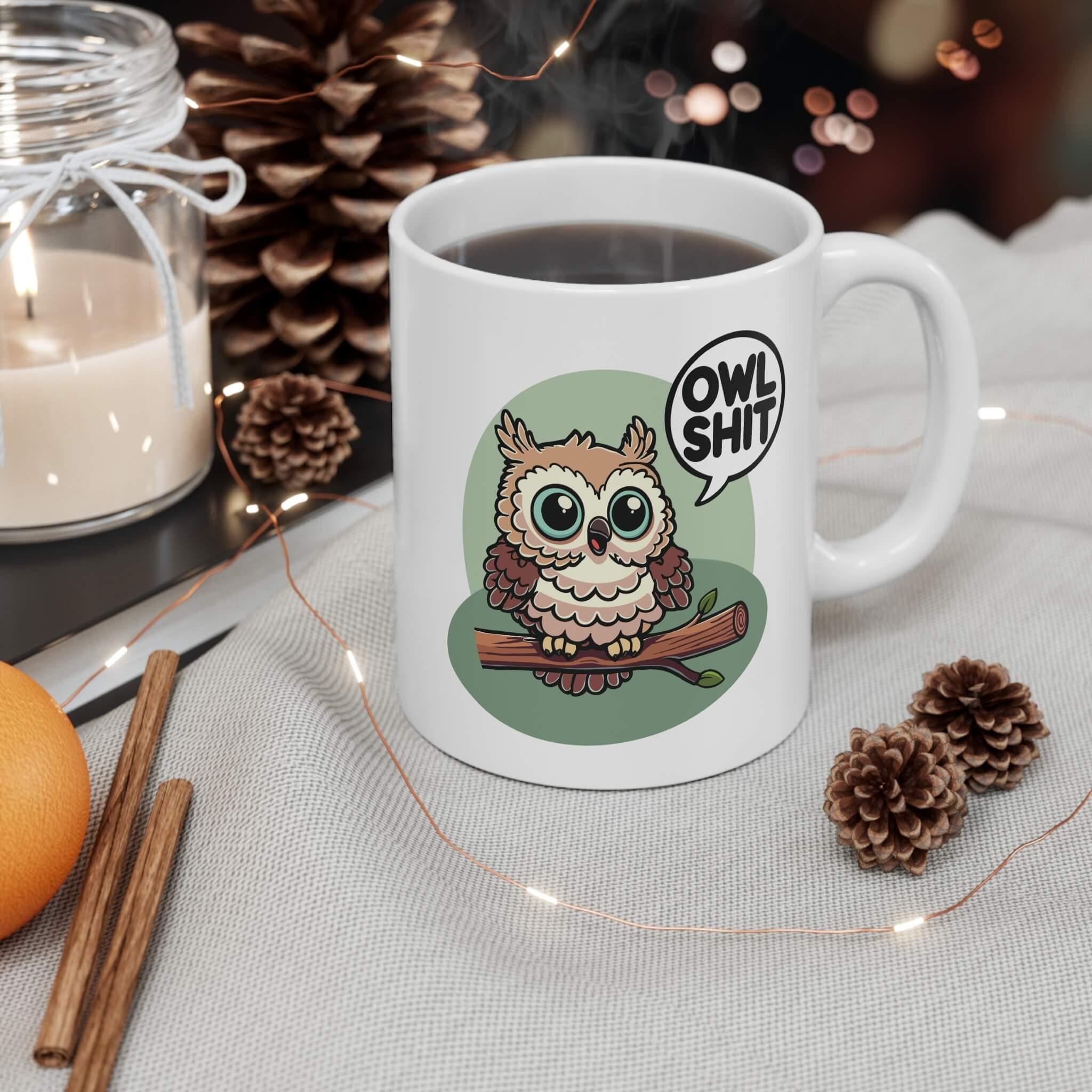 “Owl Shit” – Hoot - Larious Ceramic Mug (11 oz) | Buy Online from The Home Crafters