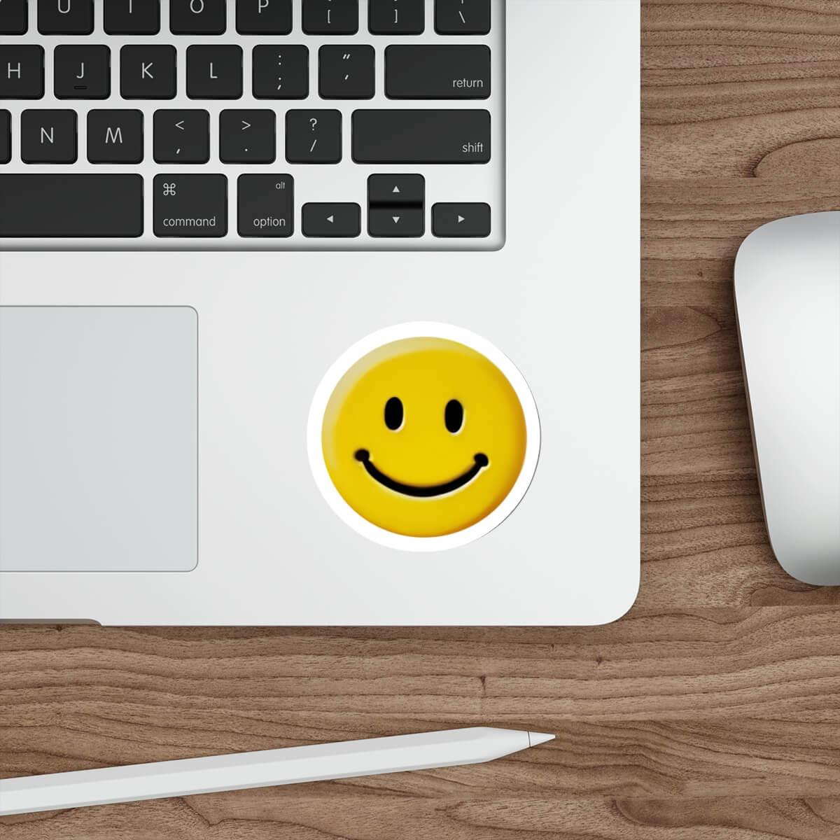 Smiling Face Sticker – Positive Vibes Vinyl Decal | Buy Online from The Home Crafters