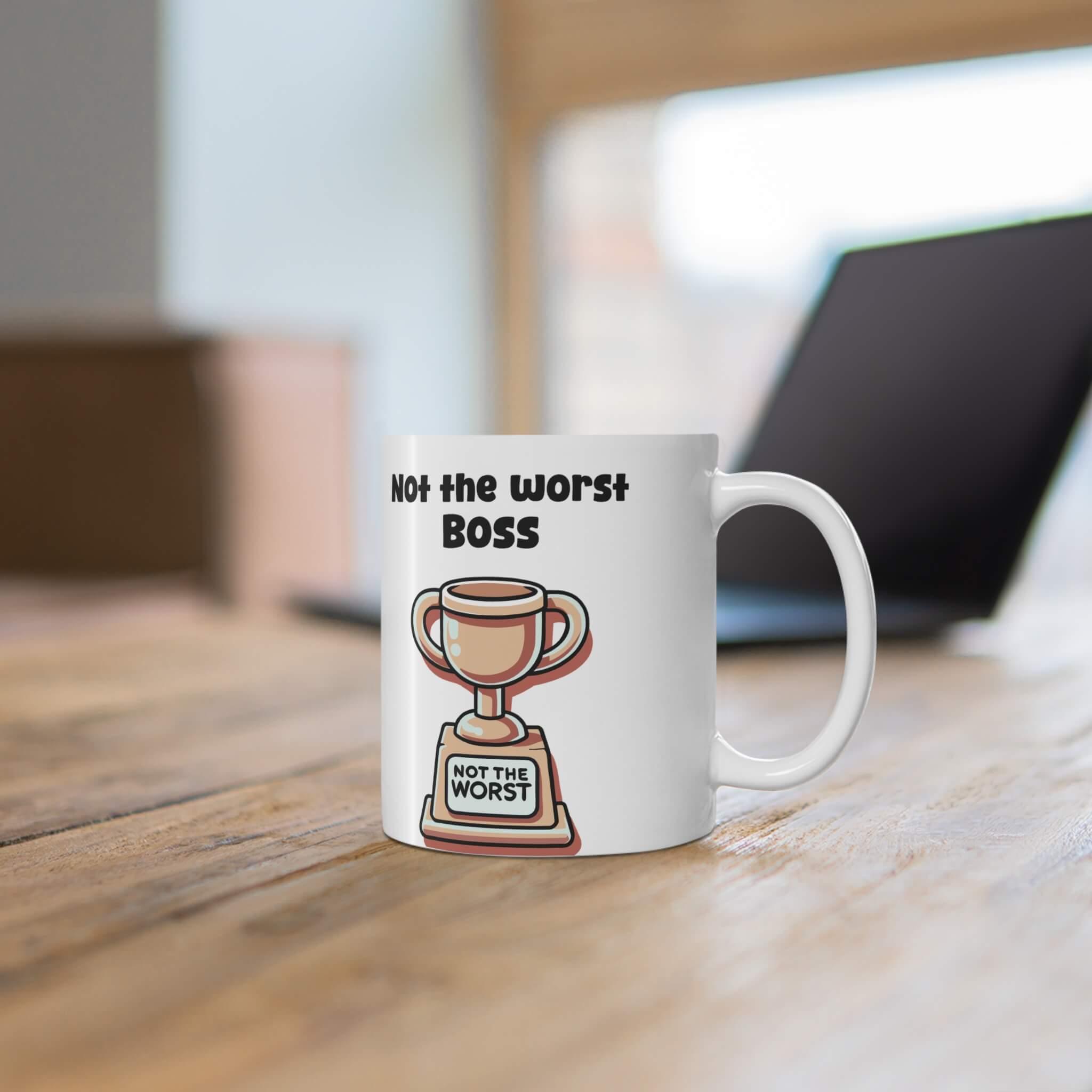 “Not the Worst” Trophy Mug – Personalised | Buy Online from The Home Crafters