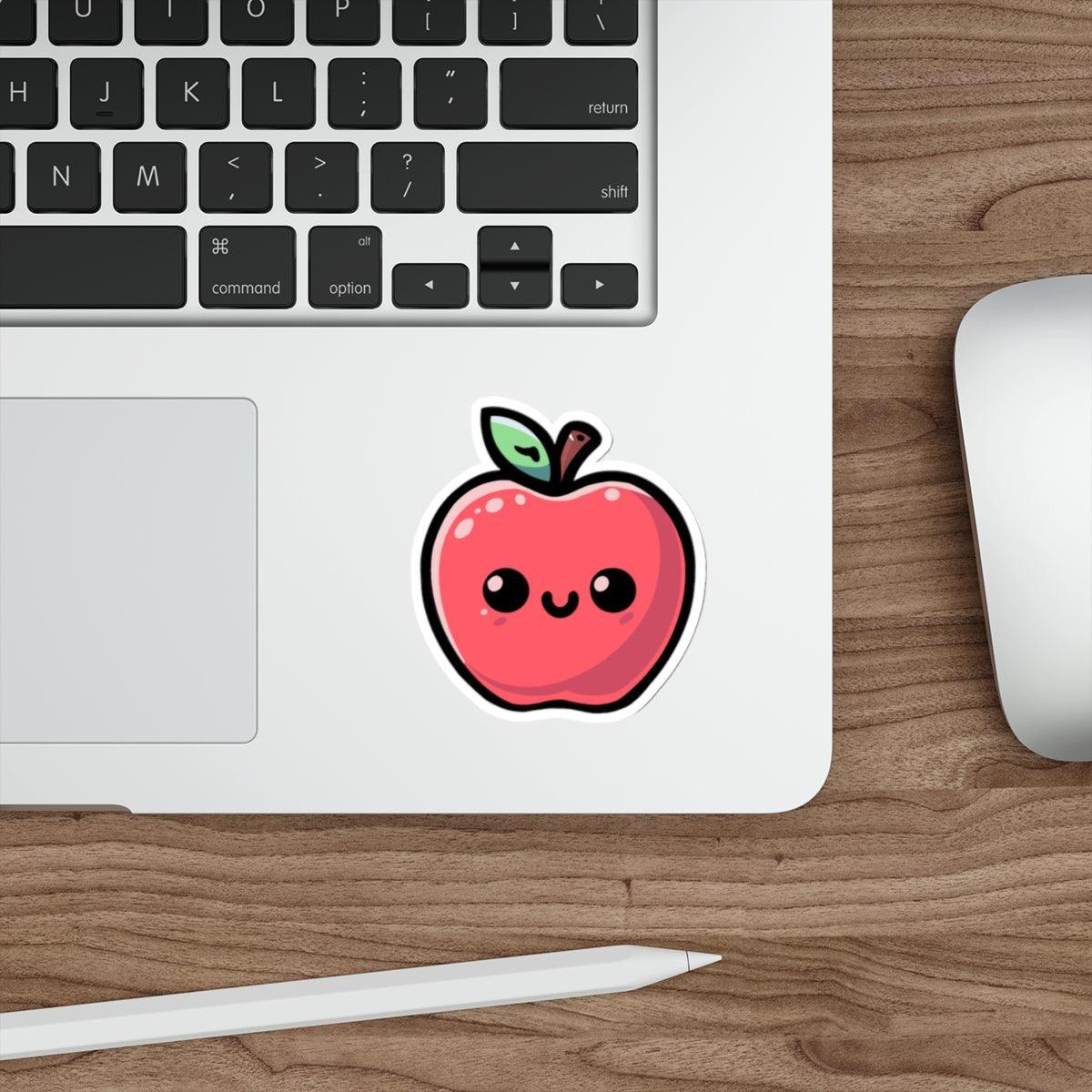 Cute Apple Sticker – Smiling Fruit Waterproof Vinyl Decal | Buy Online from The Home Crafters