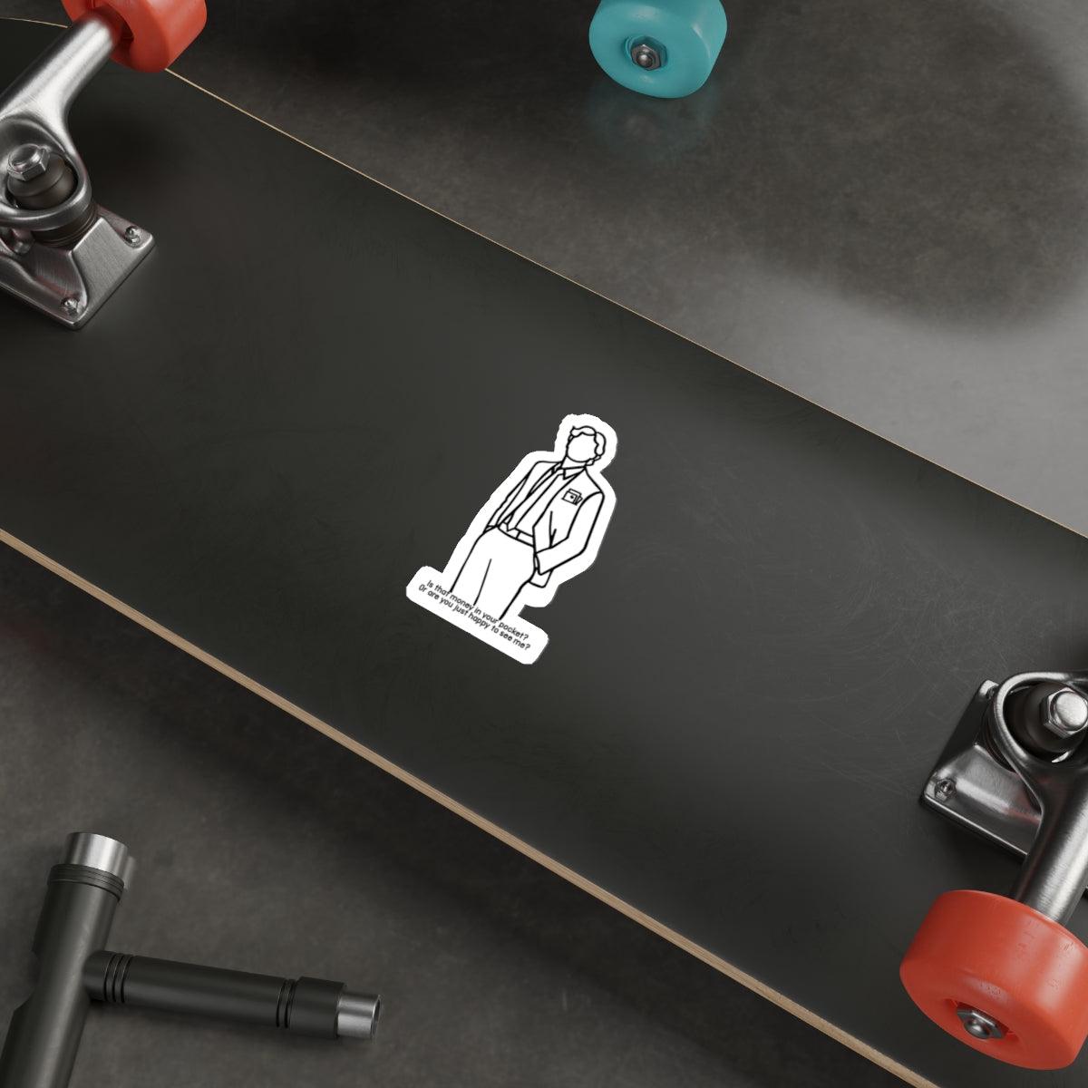 Money or Happy Suit Sticker – Cheeky Line Art Vinyl Decal | Buy Online from The Home Crafters