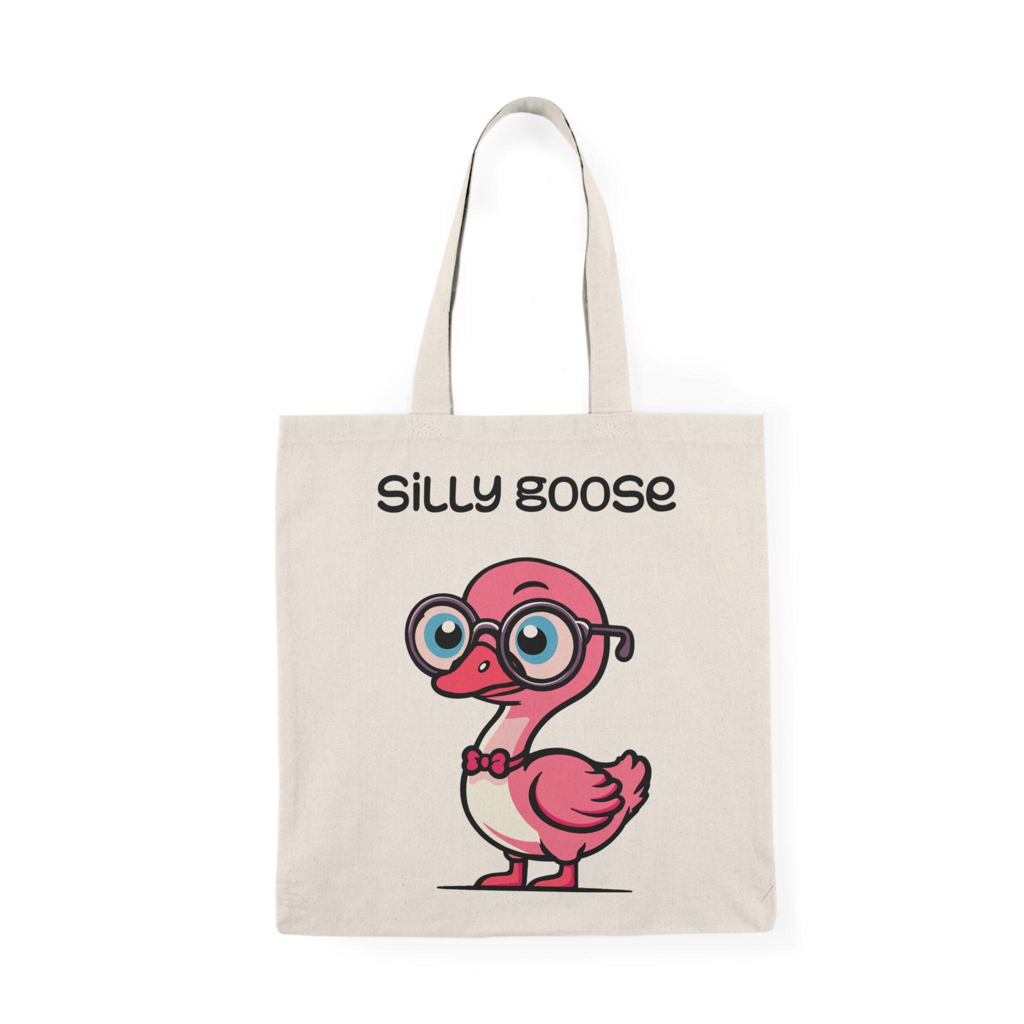 Silly Goose Tote Bag – Cute Pink Goose in Glasses Design | Buy Online from The Home Crafters