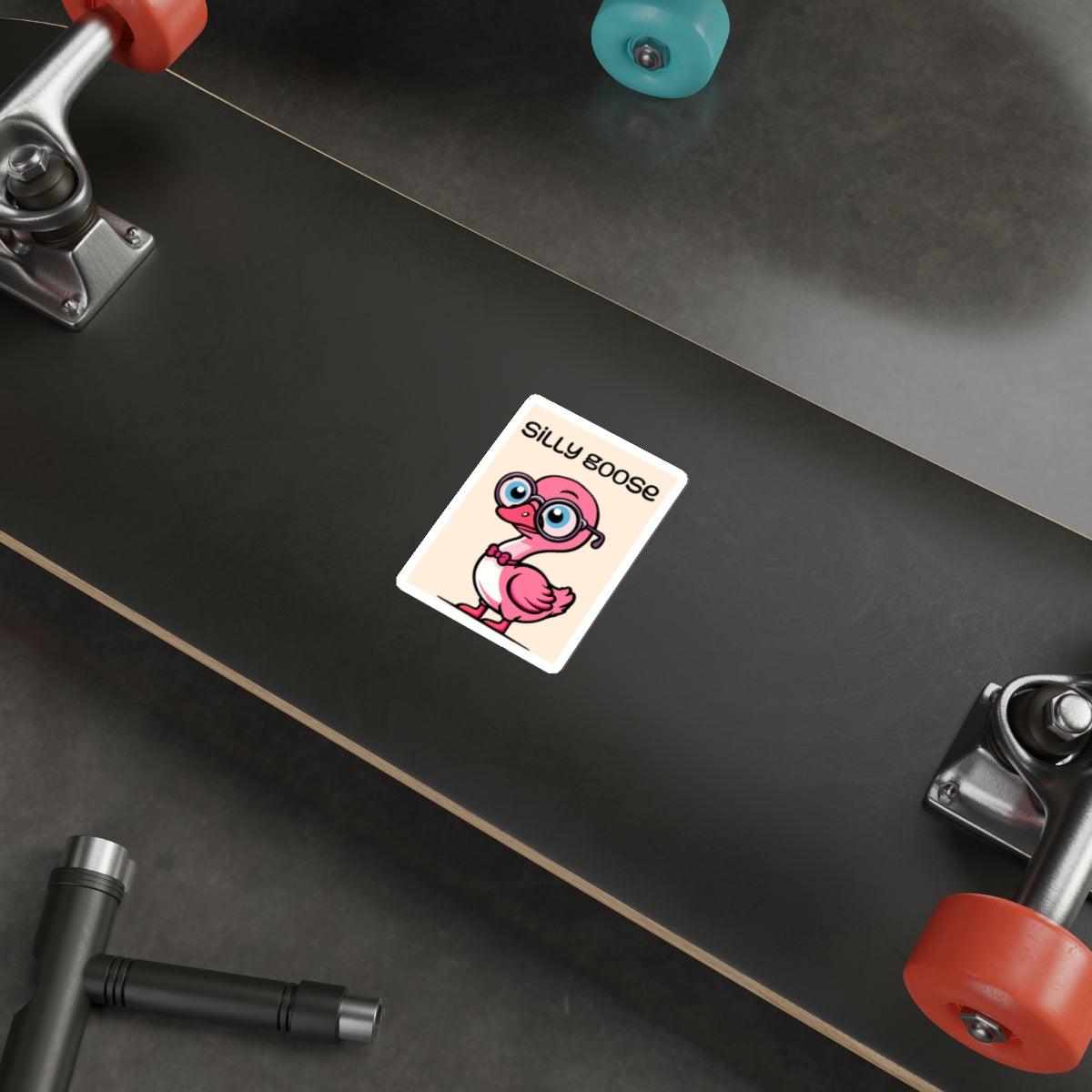 Silly Goose Sticker – Pink Goose with Glasses Vinyl Decal | Buy Online from The Home Crafters