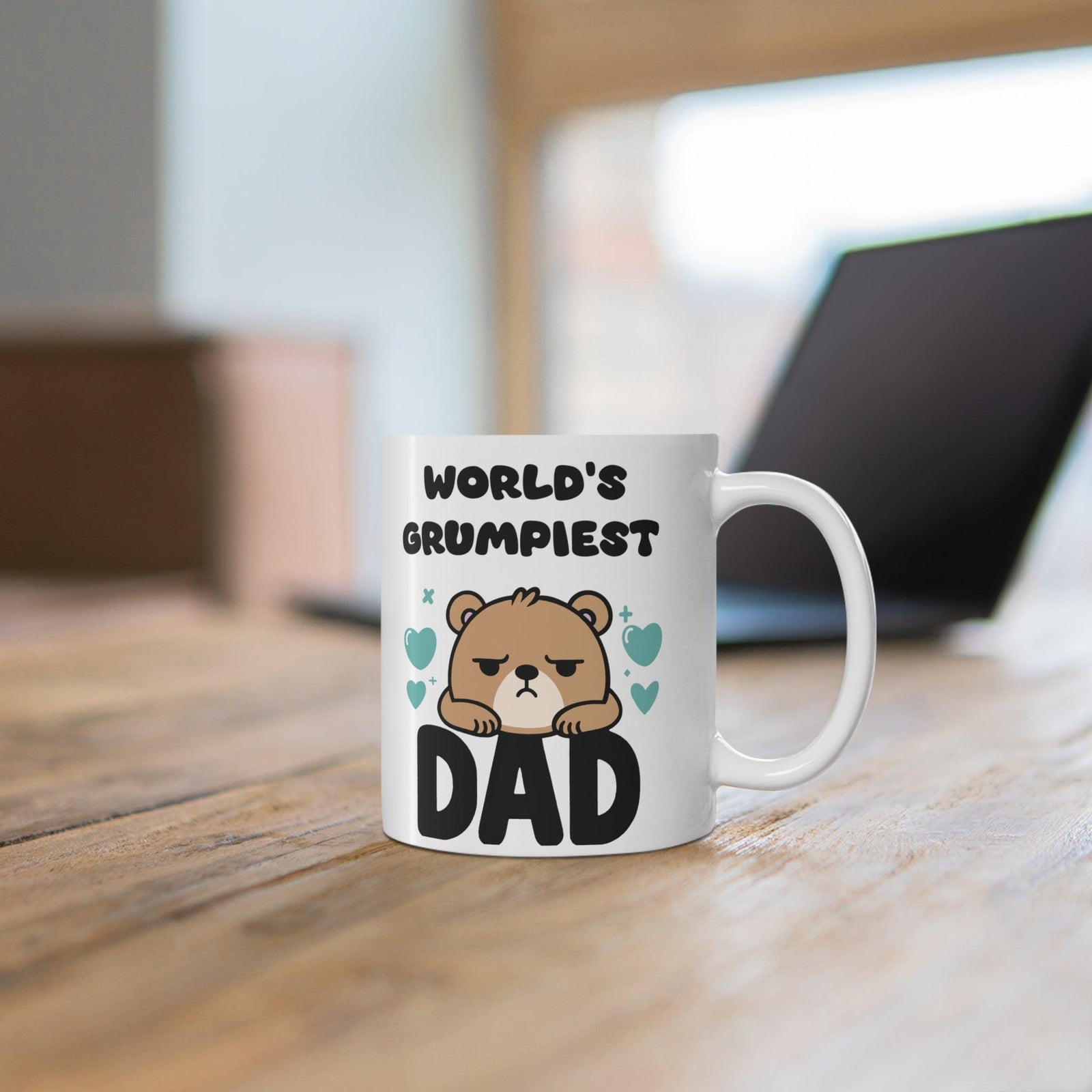 World’s Grumpiest Dad Mug | Funny Bear 11 oz Gift | Buy Online from The Home Crafters