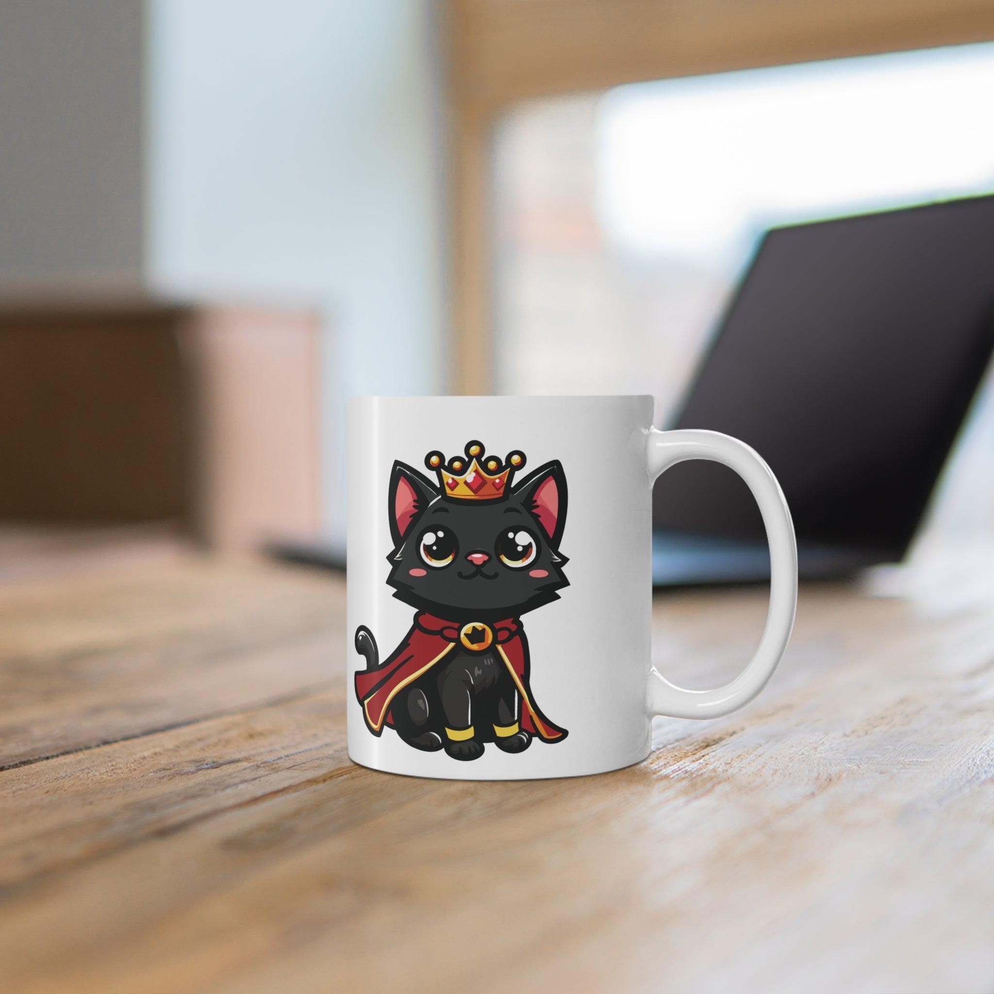 Royal Kitten Mug | Black Cat Crown & Cape 11 oz | Buy Online from The Home Crafters