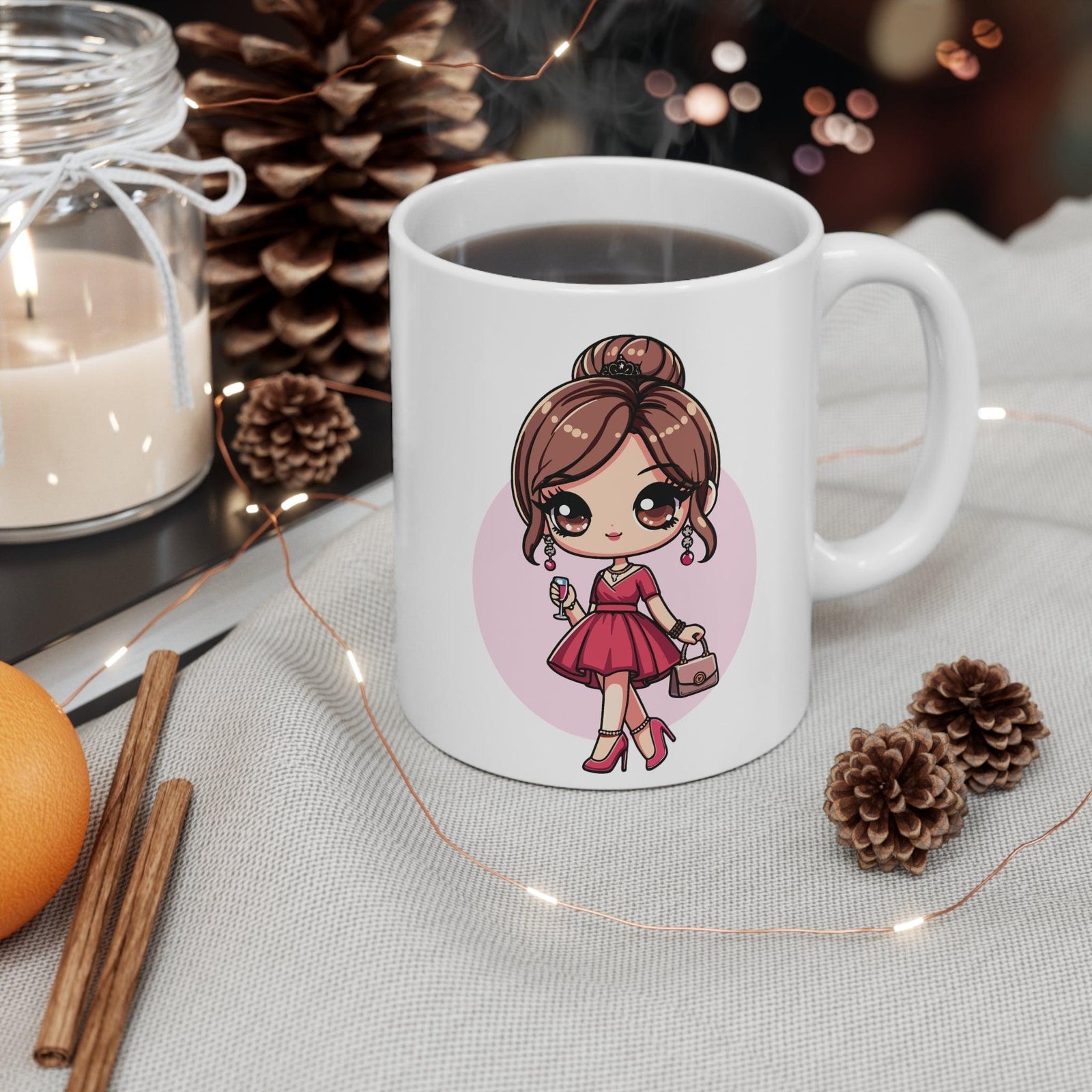 Princess in Pink Dress Mug | Fairy - Tale 11 oz Gift | Buy Online from The Home Crafters