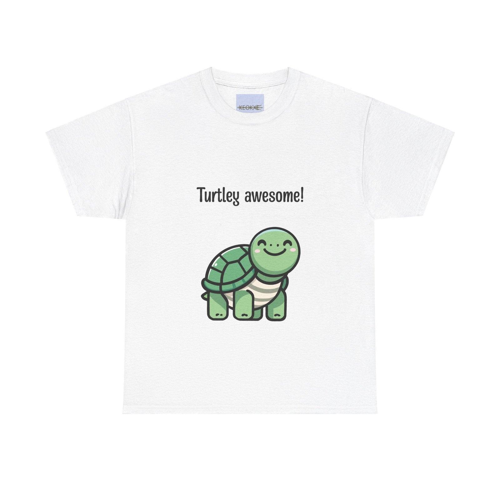Turtley Awesome T-Shirt – Cute Cartoon Turtle Positivity Tee | Buy Online from The Home Crafters