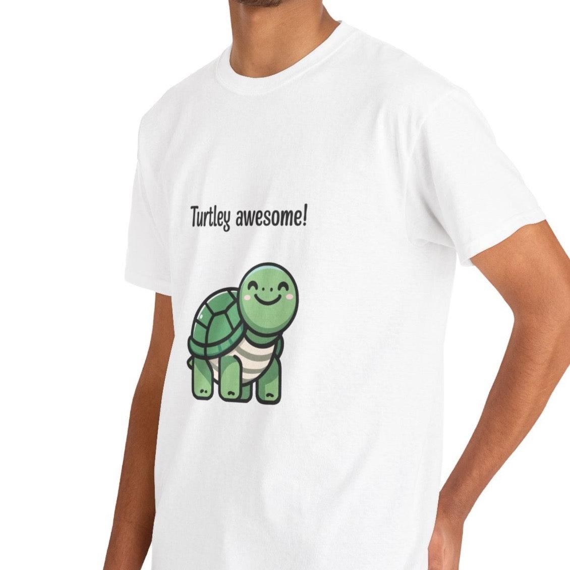 Turtley Awesome T-Shirt – Cute Cartoon Turtle Positivity Tee | Buy Online from The Home Crafters