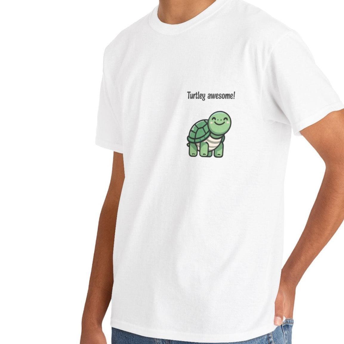 Turtley Awesome T-Shirt – Cute Cartoon Turtle Positivity Tee | Buy Online from The Home Crafters