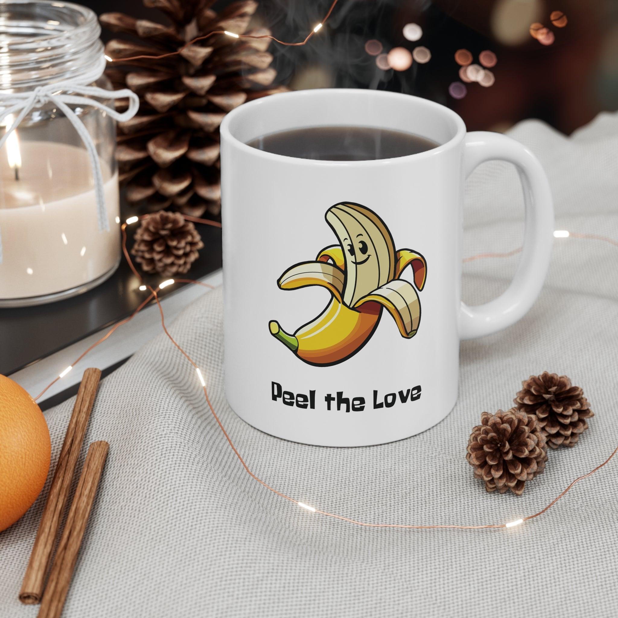 Peel the Love Banana Mug | Cheery 11 oz Pun Gift | Buy Online from The Home Crafters