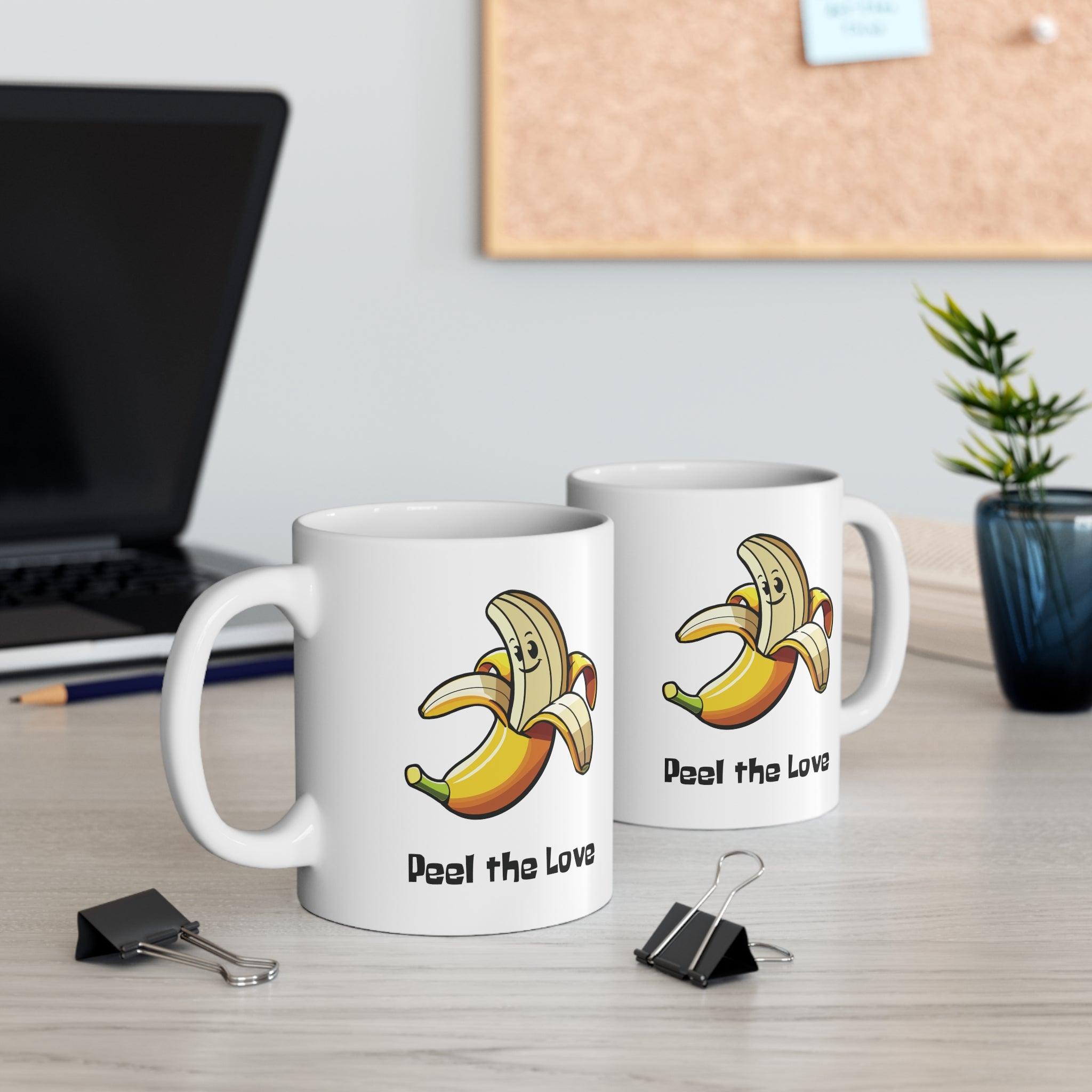 Peel the Love Banana Mug | Cheery 11 oz Pun Gift | Buy Online from The Home Crafters
