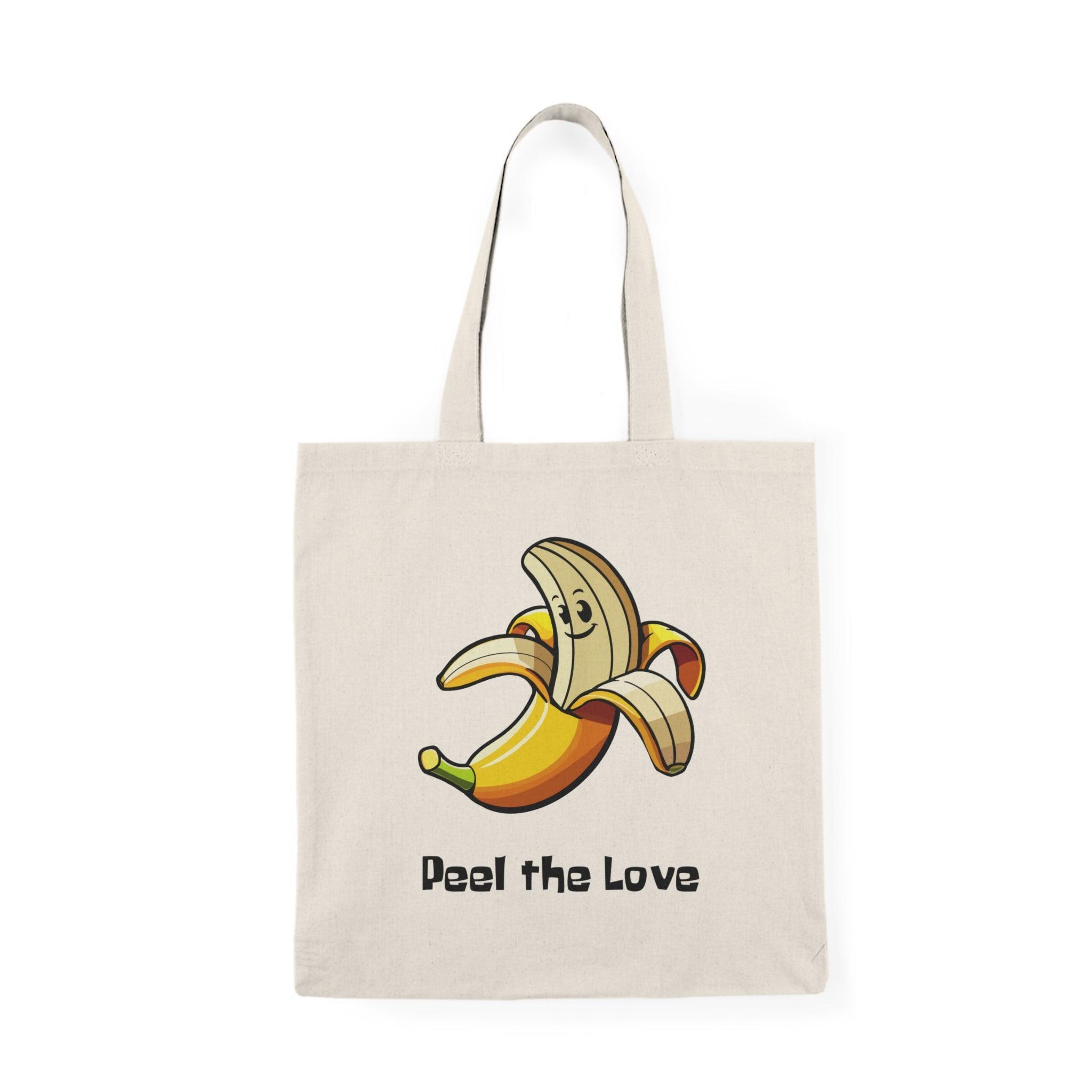 Peel the Love Tote Bag – Funny Banana Eco Shopping Bag | Buy Online from The Home Crafters