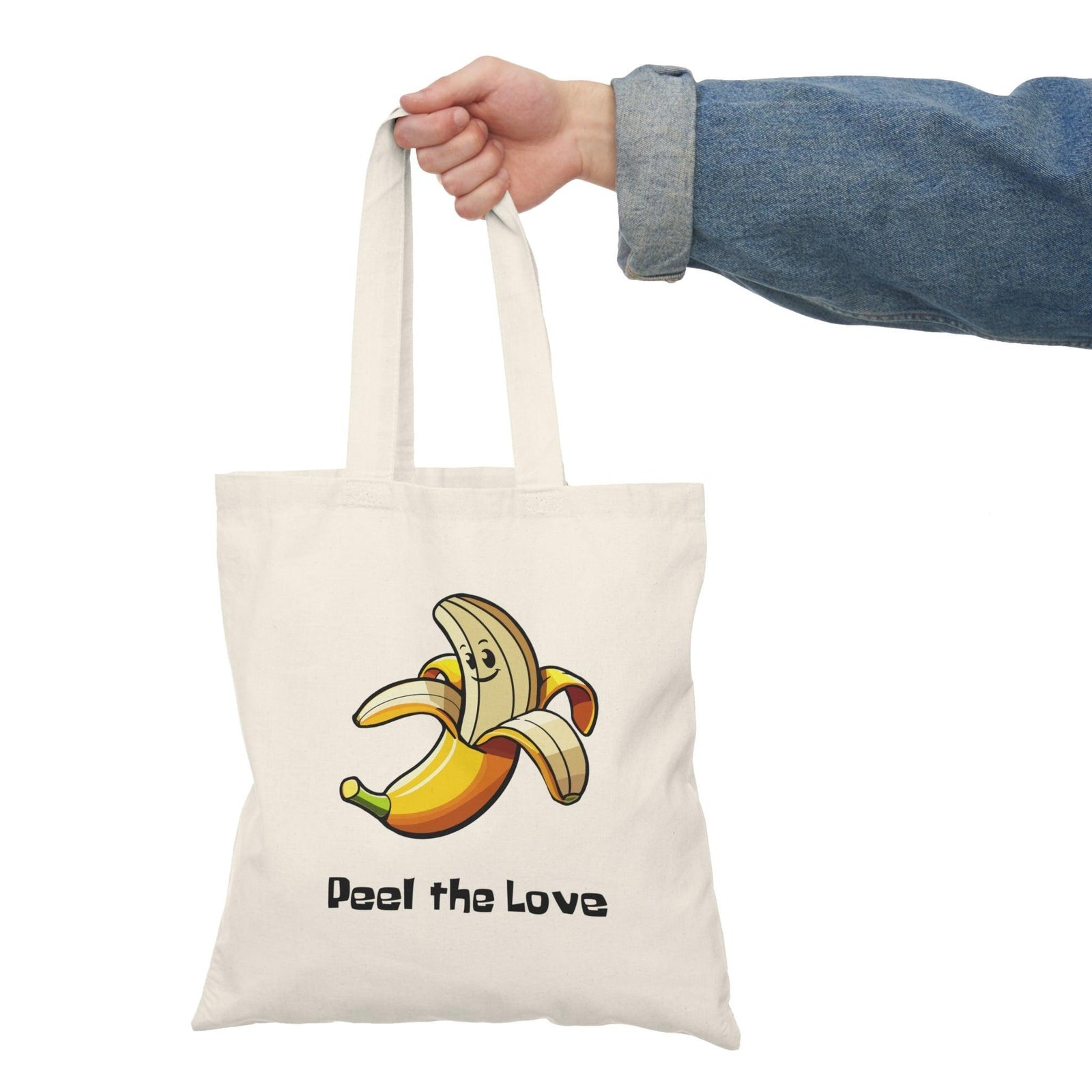 Peel the Love Tote Bag – Funny Banana Eco Shopping Bag | Buy Online from The Home Crafters
