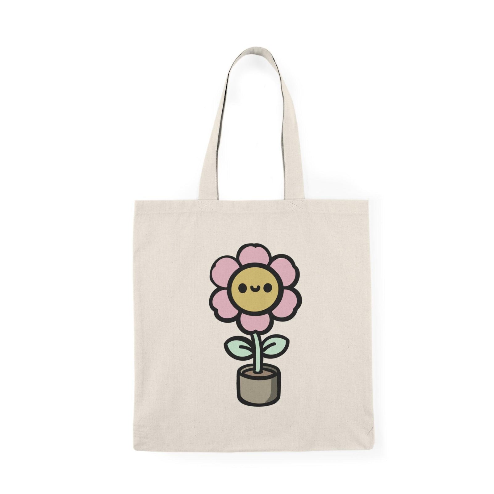 Cartoon Flower in a Pot Tote Bag – Eco - Friendly Design | Buy Online from The Home Crafters