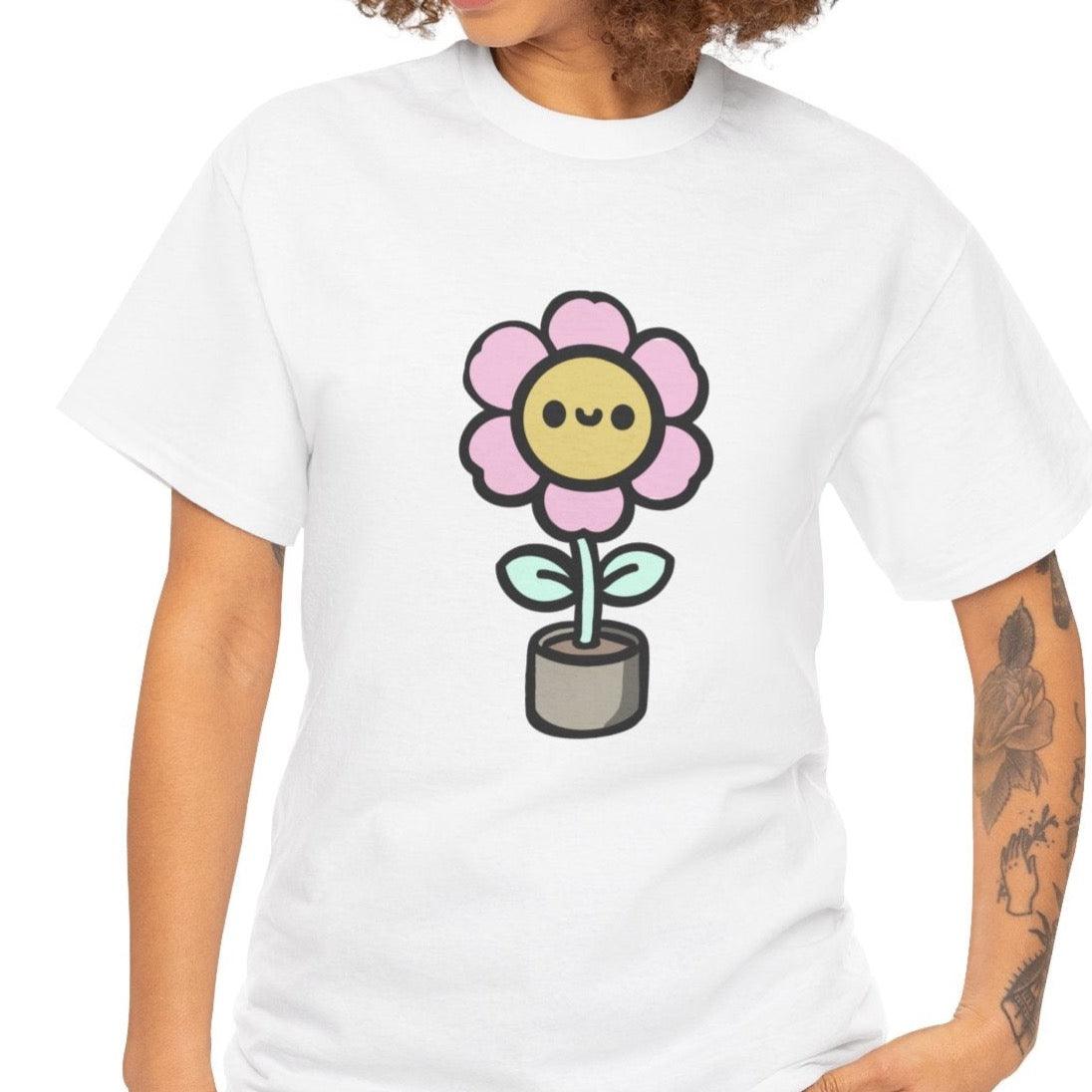 Cartoon Flower T-Shirt – Cute Nature - Inspired | Buy Online from The Home Crafters