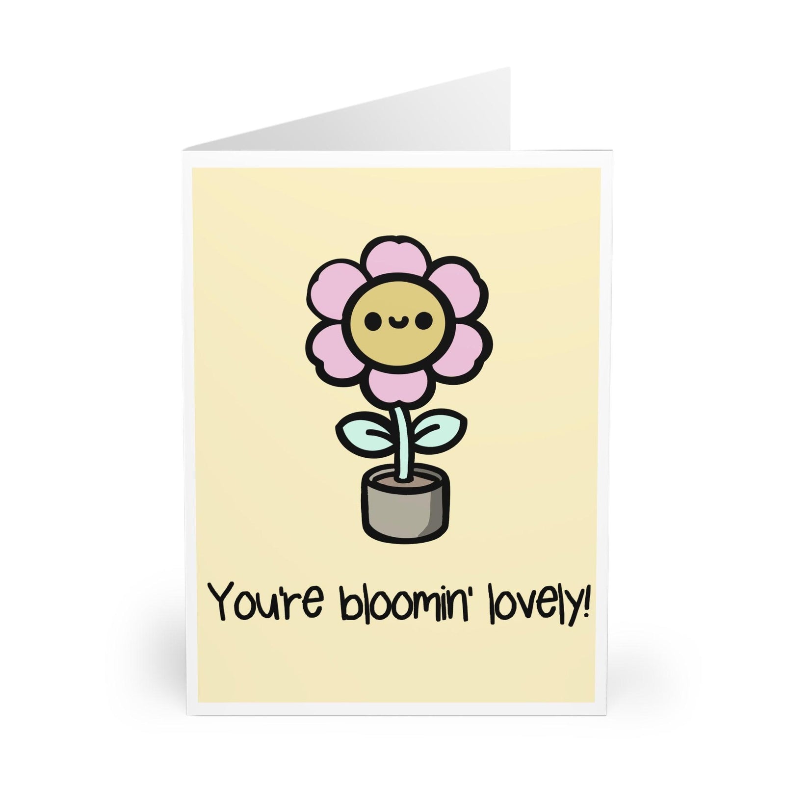 You're Bloomin' Lovely – Cute Flower Cartoon Greeting Card | Buy Online from The Home Crafters