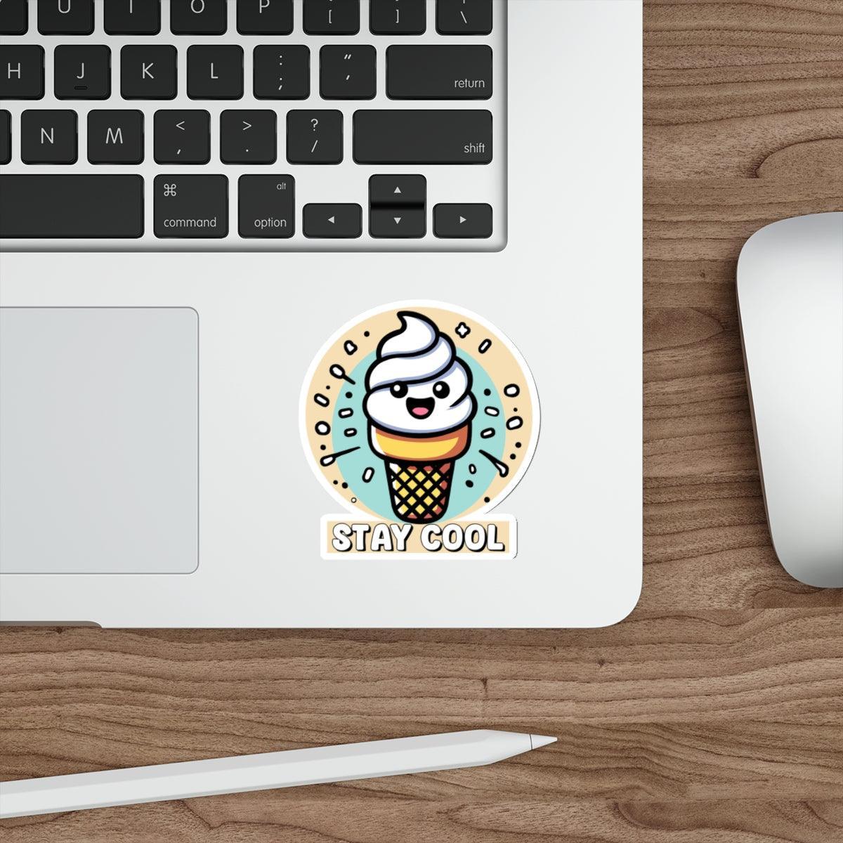 Stay Cool Ice Cream Sticker – Fun Waterproof Vinyl Decal | Buy Online from The Home Crafters