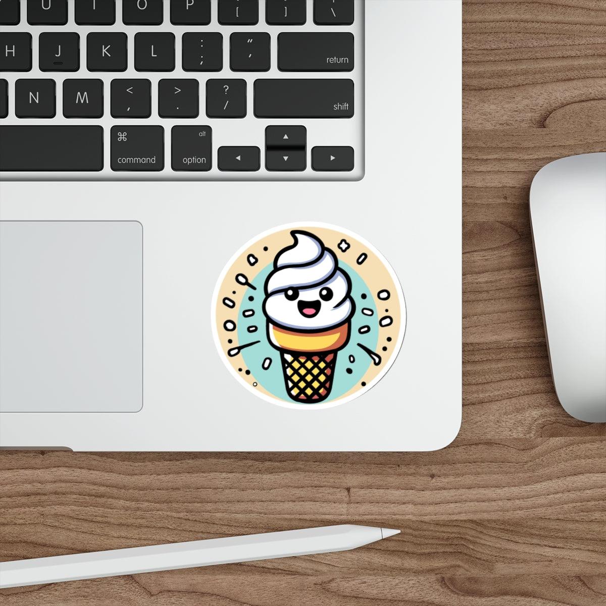 Cartoon Ice Cream Cone Sticker – Cute Dessert Vinyl | Buy Online from The Home Crafters