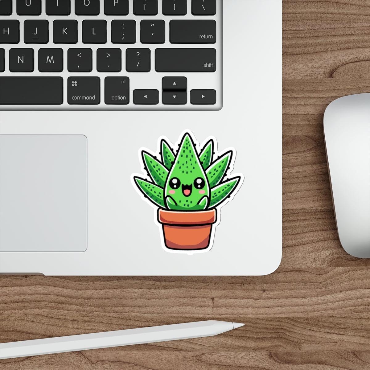 Cartoon Aloe Vera Sticker – Cute Plant Lover Vinyl Decal | Buy Online from The Home Crafters