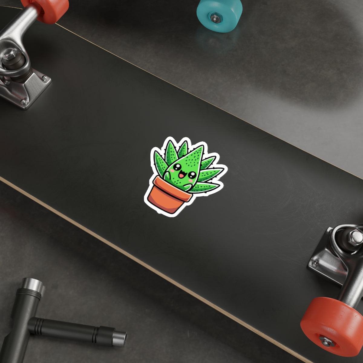 Cartoon Aloe Vera Sticker – Cute Plant Lover Vinyl Decal | Buy Online from The Home Crafters