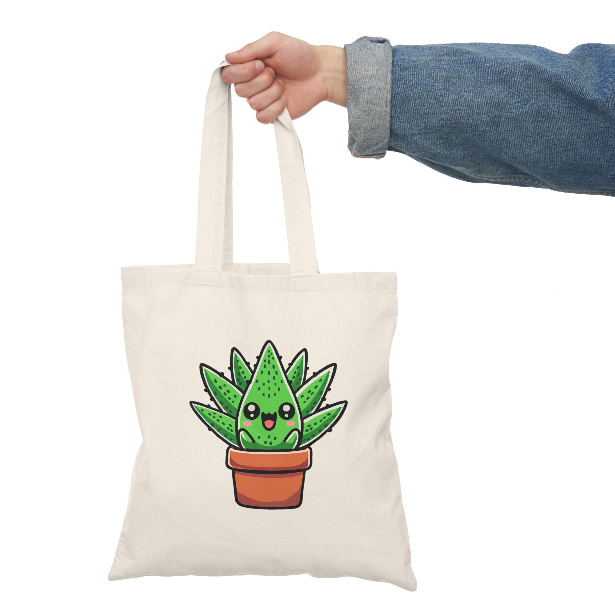 Cartoon Aloe Vera Tote Bag – Funny Eco Cotton Bag Gift | Buy Online from The Home Crafters