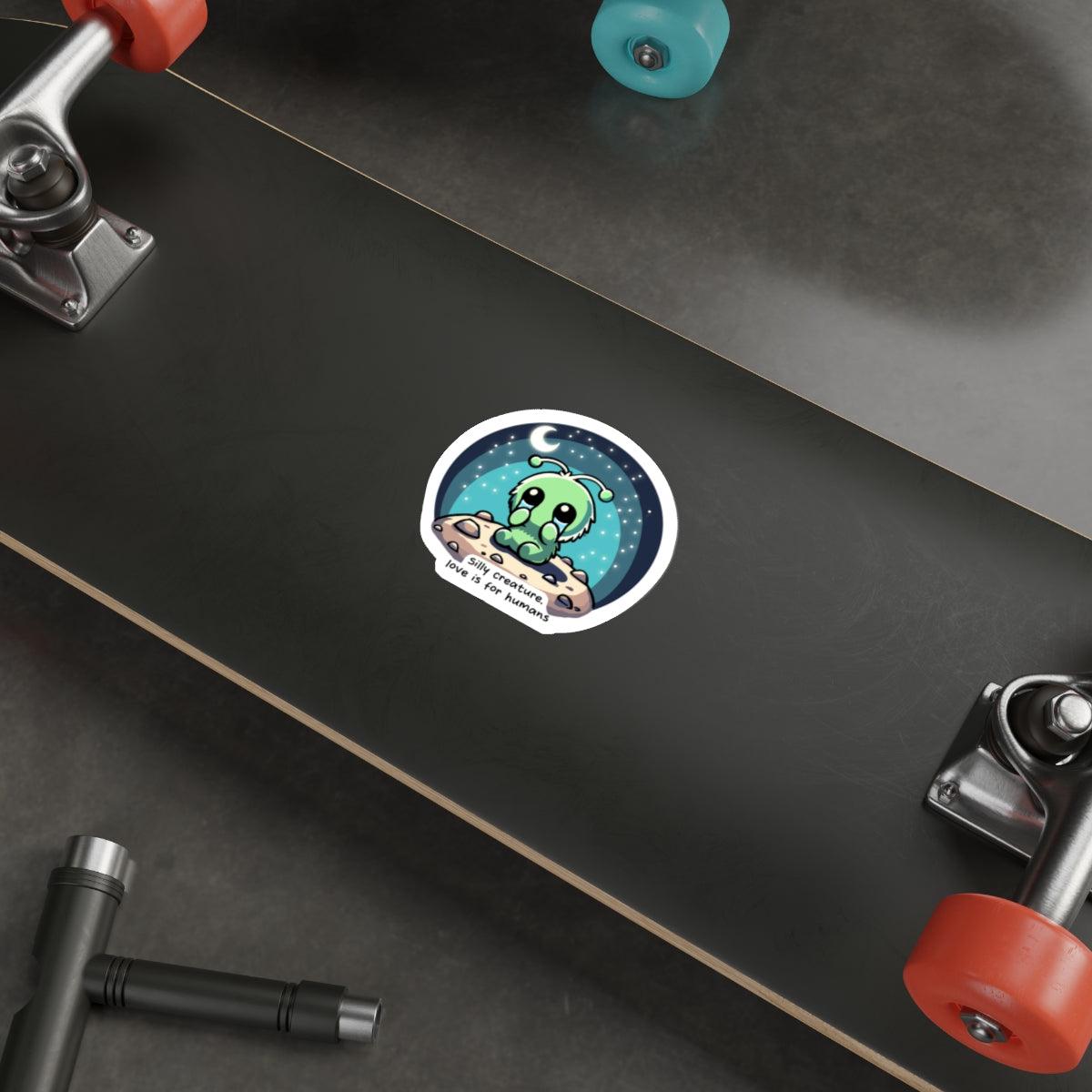 Silly Creature Love Sticker – Sad Cute Alien Vinyl Decal | Buy Online from The Home Crafters