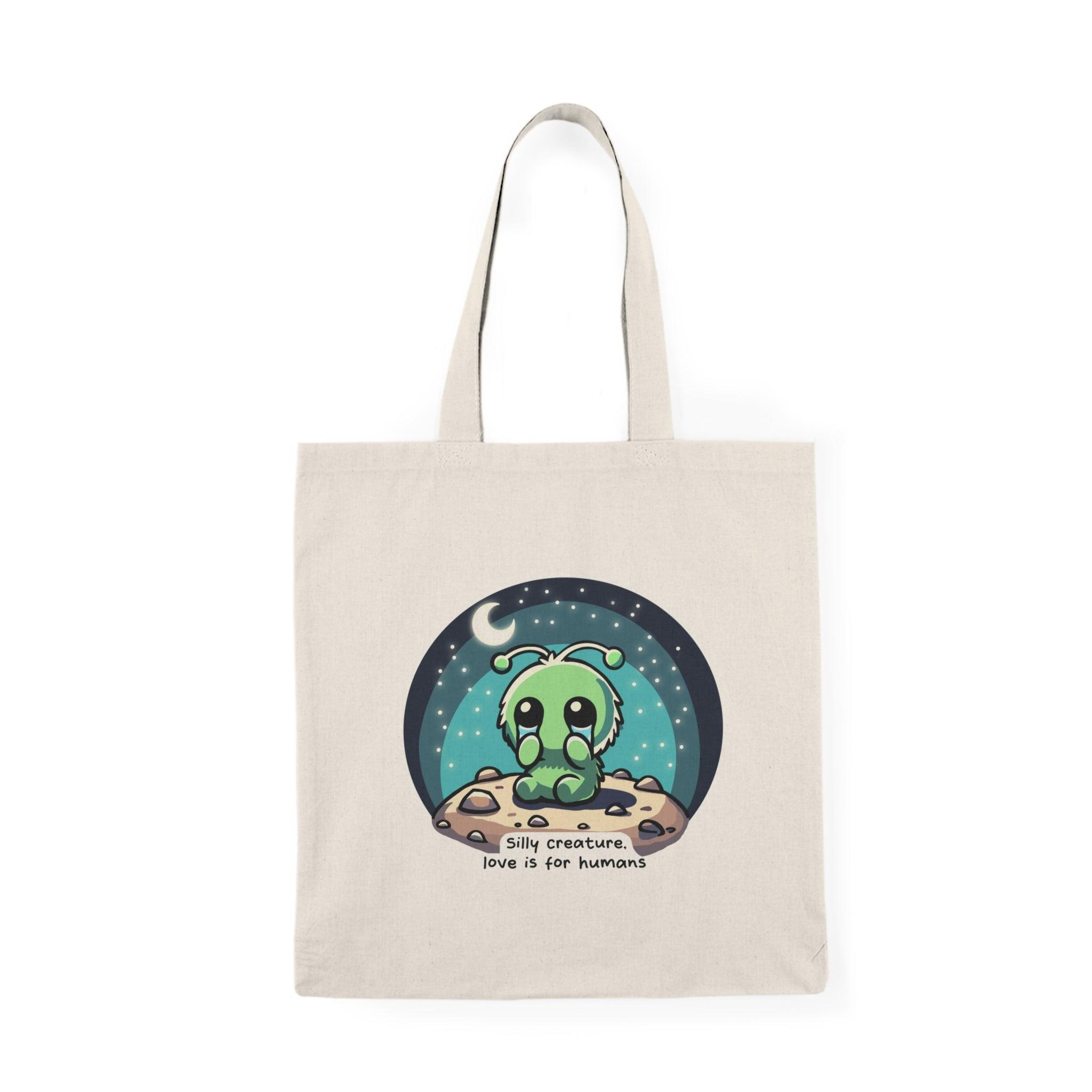 “Silly Creature” Tote – Whimsical Sad Alien Eco Bag | Buy Online from The Home Crafters
