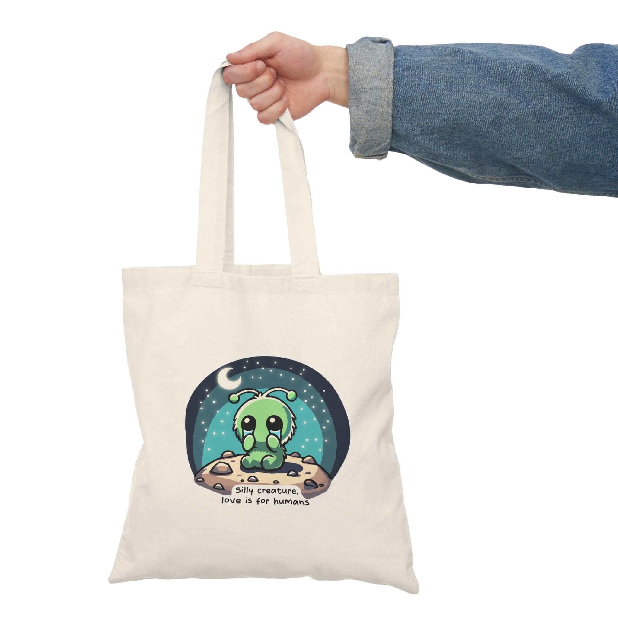 “Silly Creature” Tote – Whimsical Sad Alien Eco Bag | Buy Online from The Home Crafters