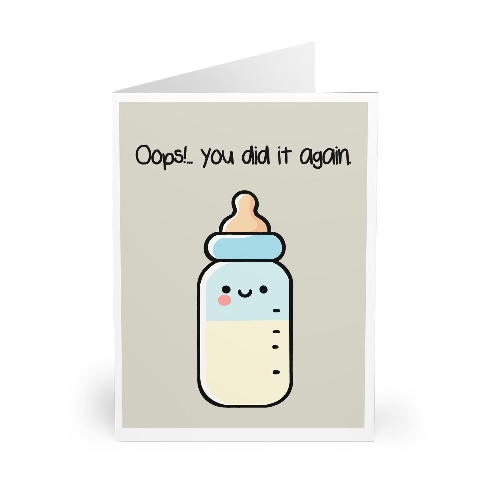 Oops, You Did It Again – Funny Baby Bottle Congrats Card | Buy Online from The Home Crafters