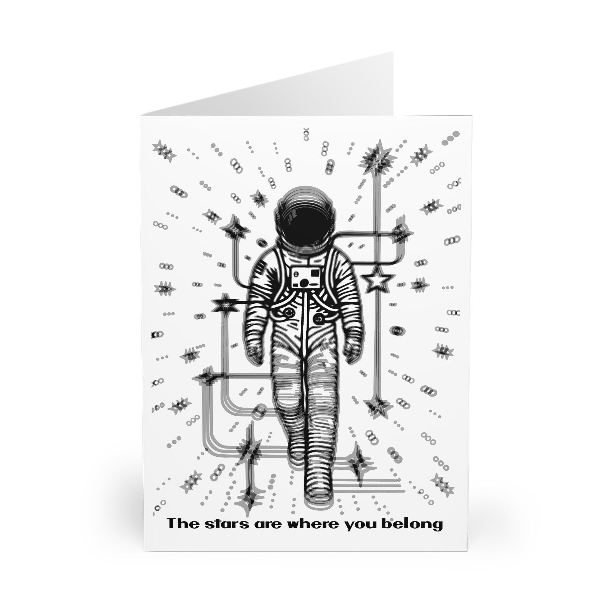 The Stars Are Where You Belong – Celestial Astronaut Card | Buy Online from The Home Crafters