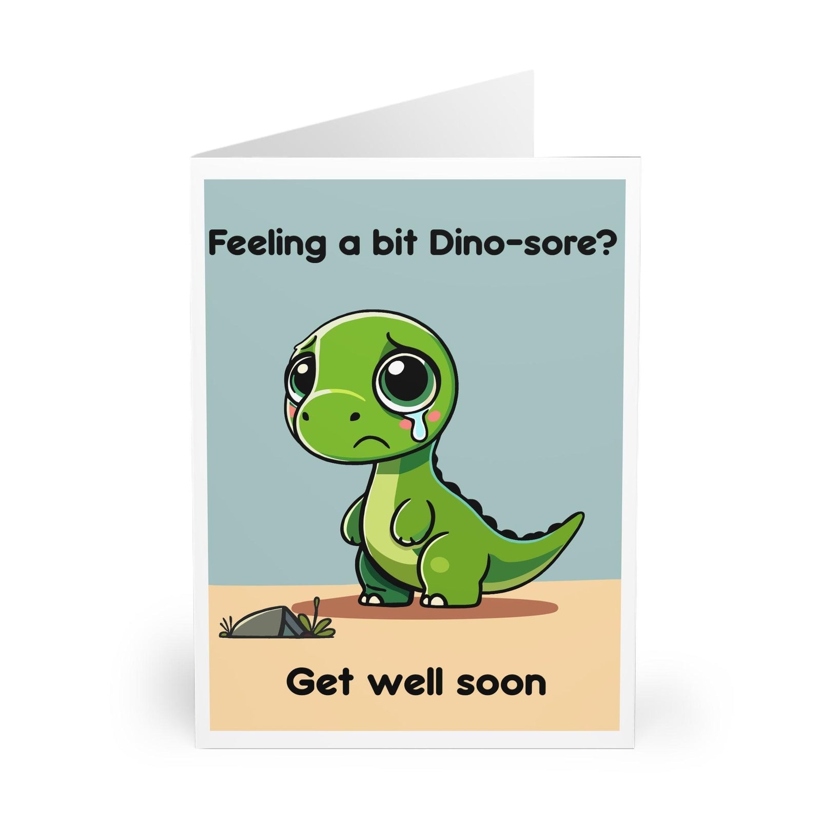 Feeling a Bit Dino - sore? Funny Get Well Soon Dinosaur Card | Buy Online from The Home Crafters