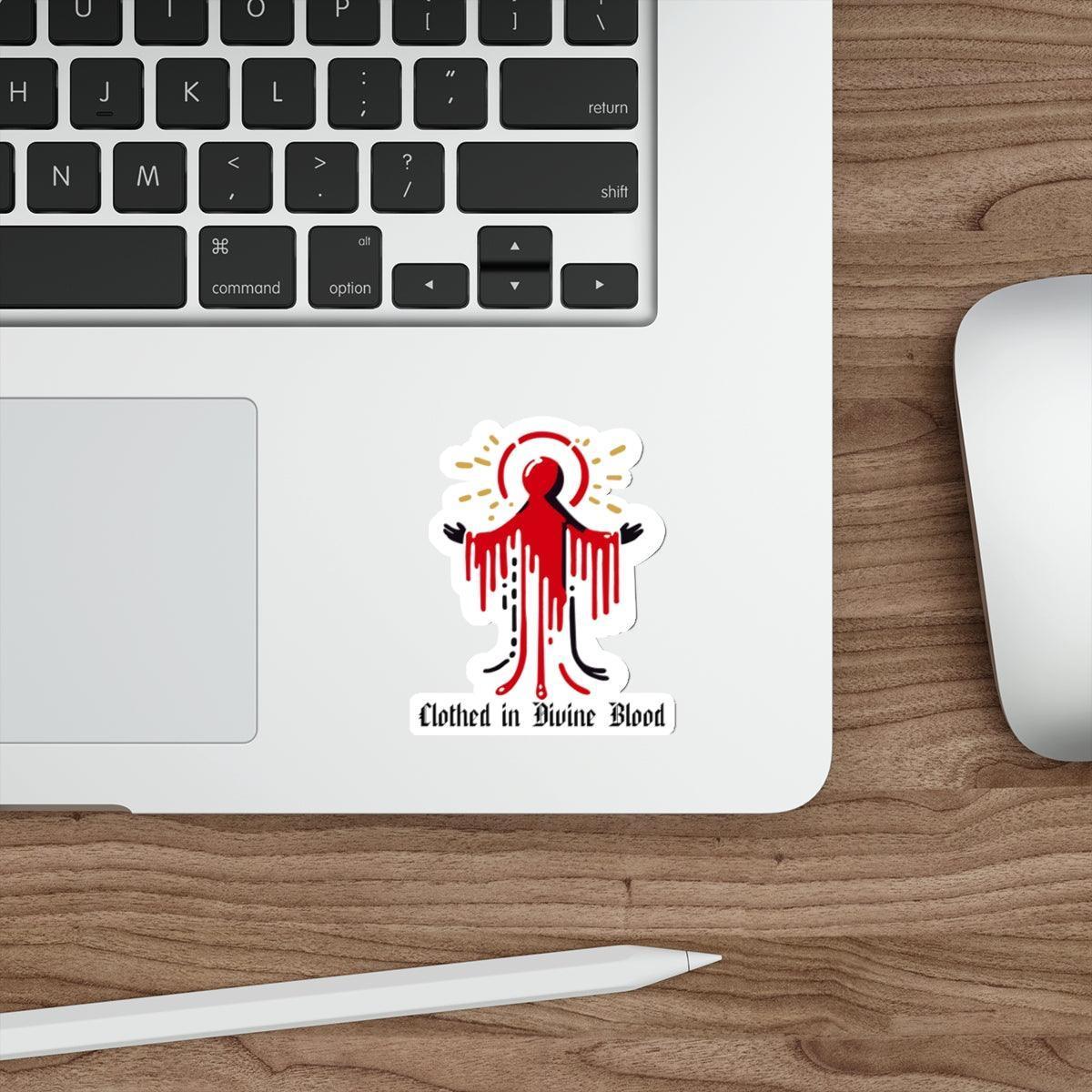 Clothed in Divine Blood Sticker – Spiritual Symbolism Art | Buy Online from The Home Crafters