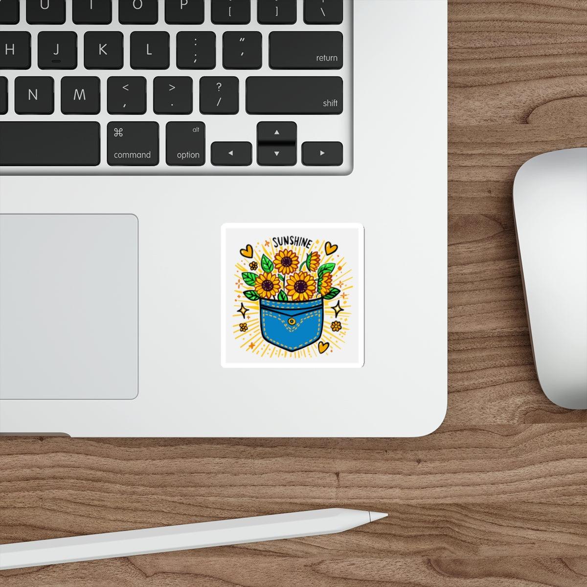 Sunshine Pocket Sticker – Cute Sunflower Vinyl Decal | Buy Online from The Home Crafters