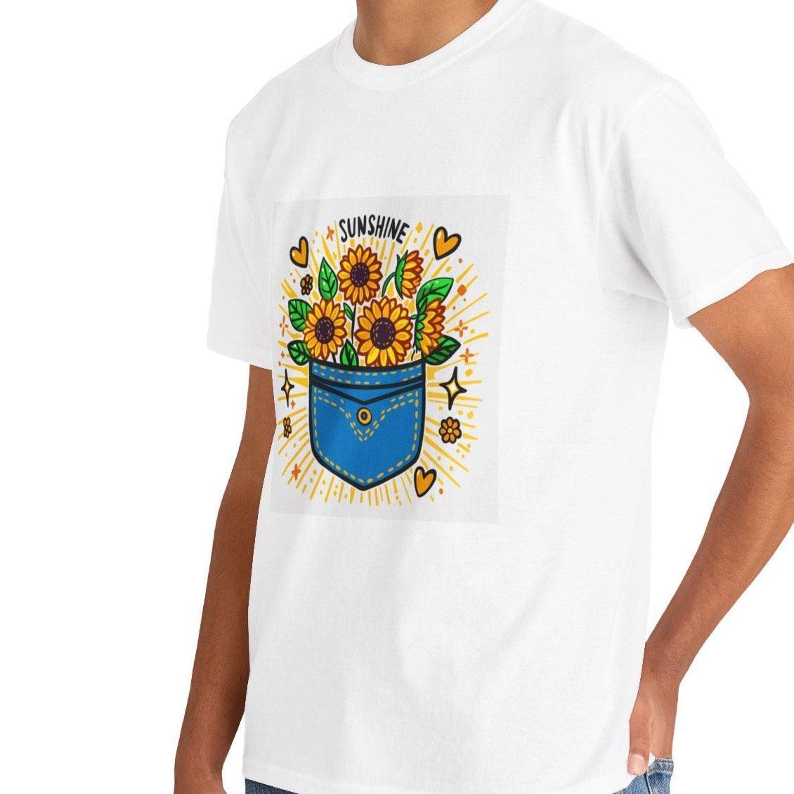 Sunshine – Bold Pocket Sunflower T-Shirt | Buy Online from The Home Crafters