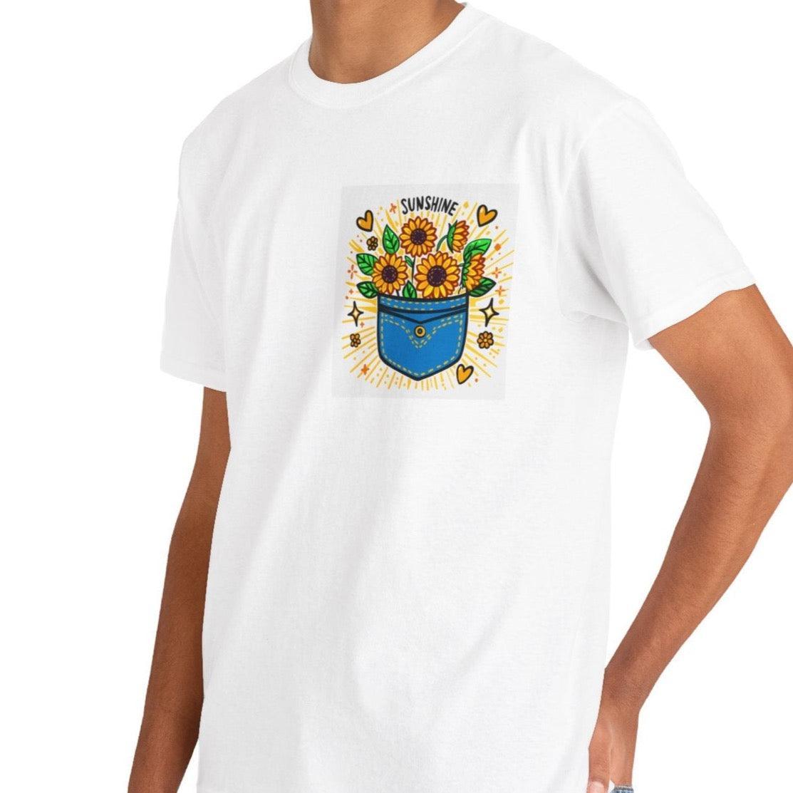 Sunshine – Bold Pocket Sunflower T-Shirt | Buy Online from The Home Crafters