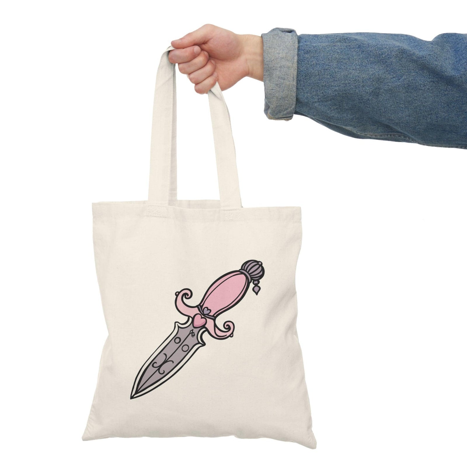 Pink Dagger Tote – Edgy Eco Bag | Buy Online from The Home Crafters