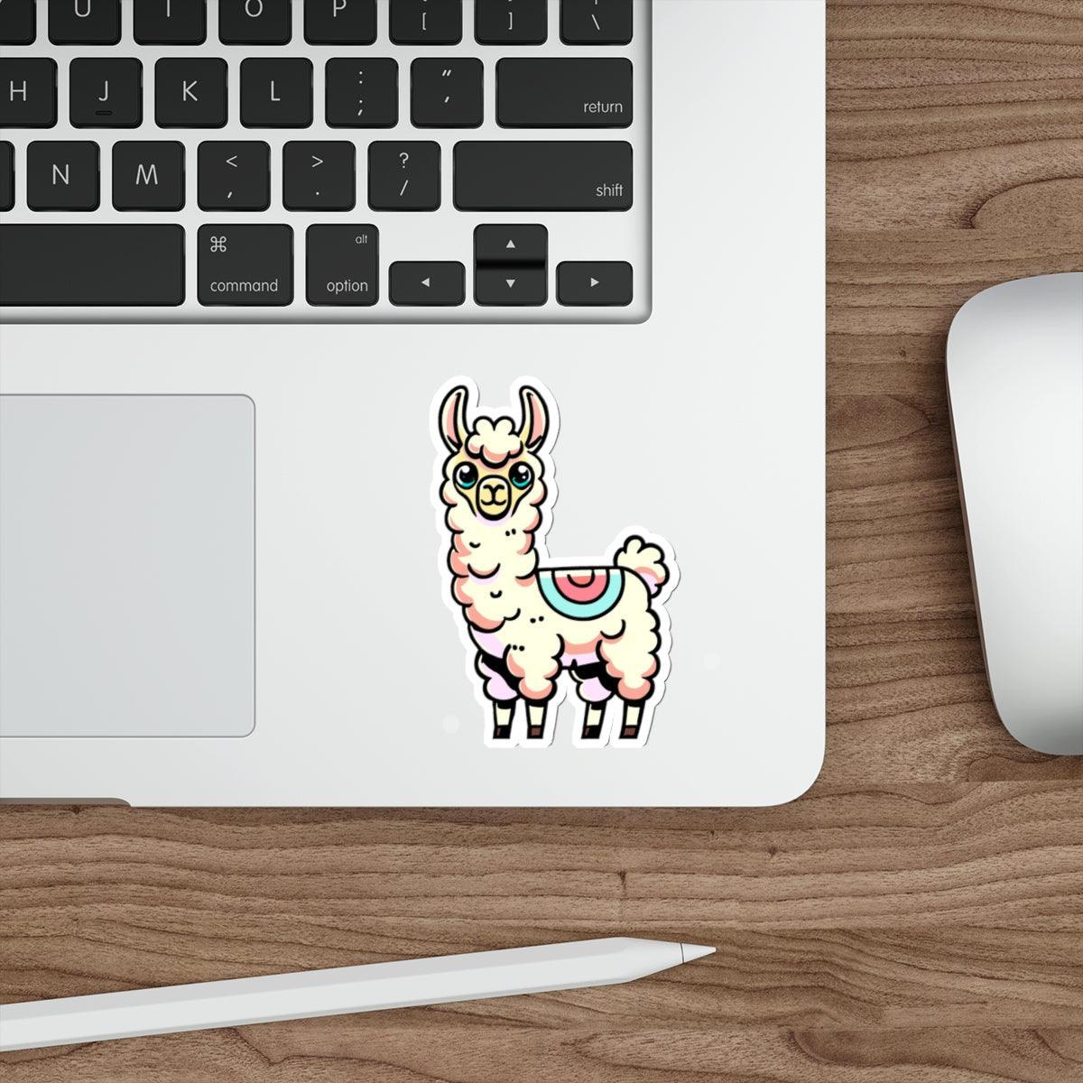 Pastel Cartoon Llama Sticker – Whimsical Cute Vinyl Decal | Buy Online from The Home Crafters