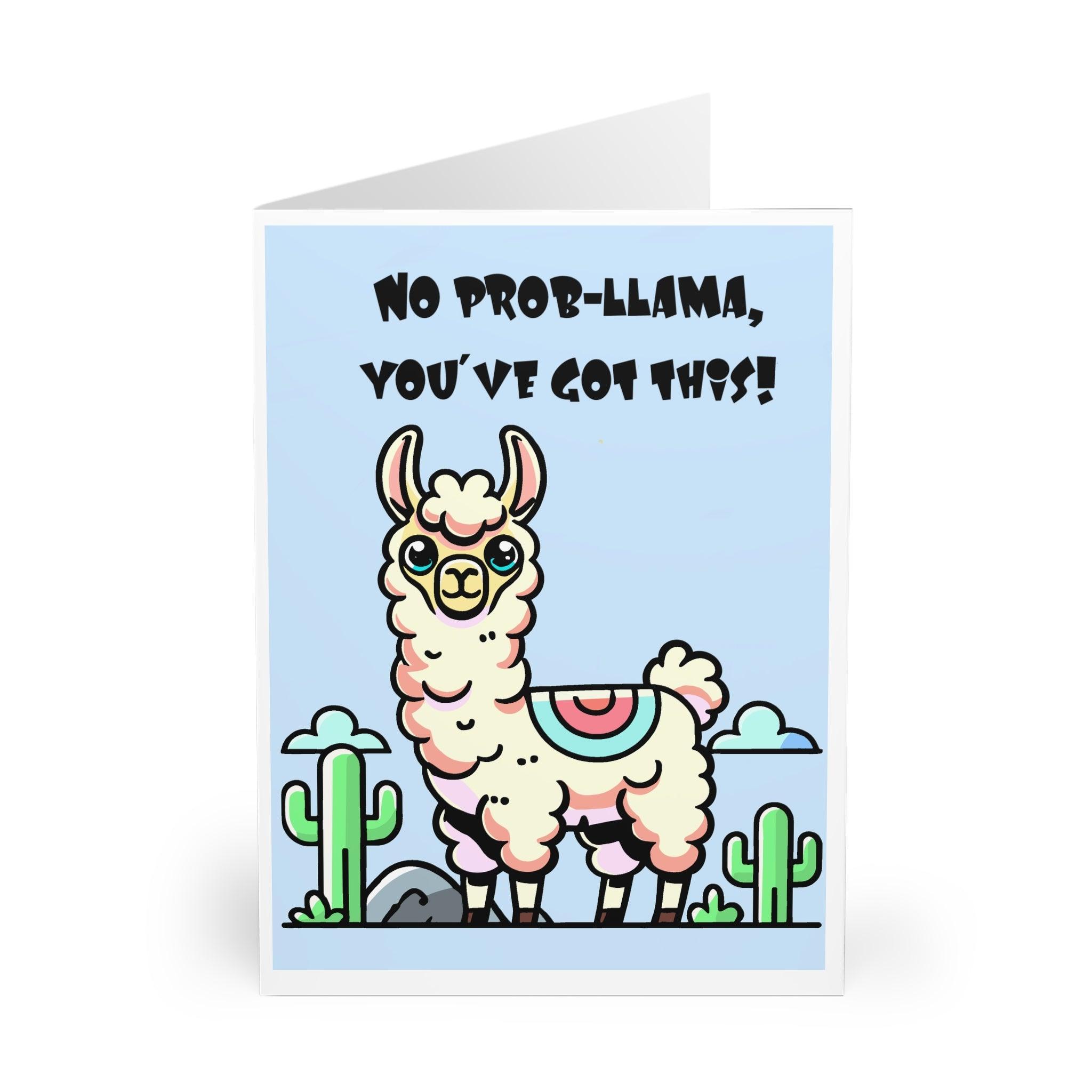No Prob - llama – Encouragement Card with Cute Pastel Llama | Buy Online from The Home Crafters