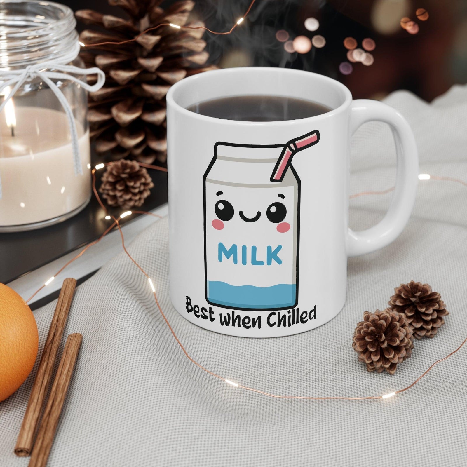 Best When Chilled Mug – Funny Cartoon Milk Coffee Cup | Buy Online from The Home Crafters